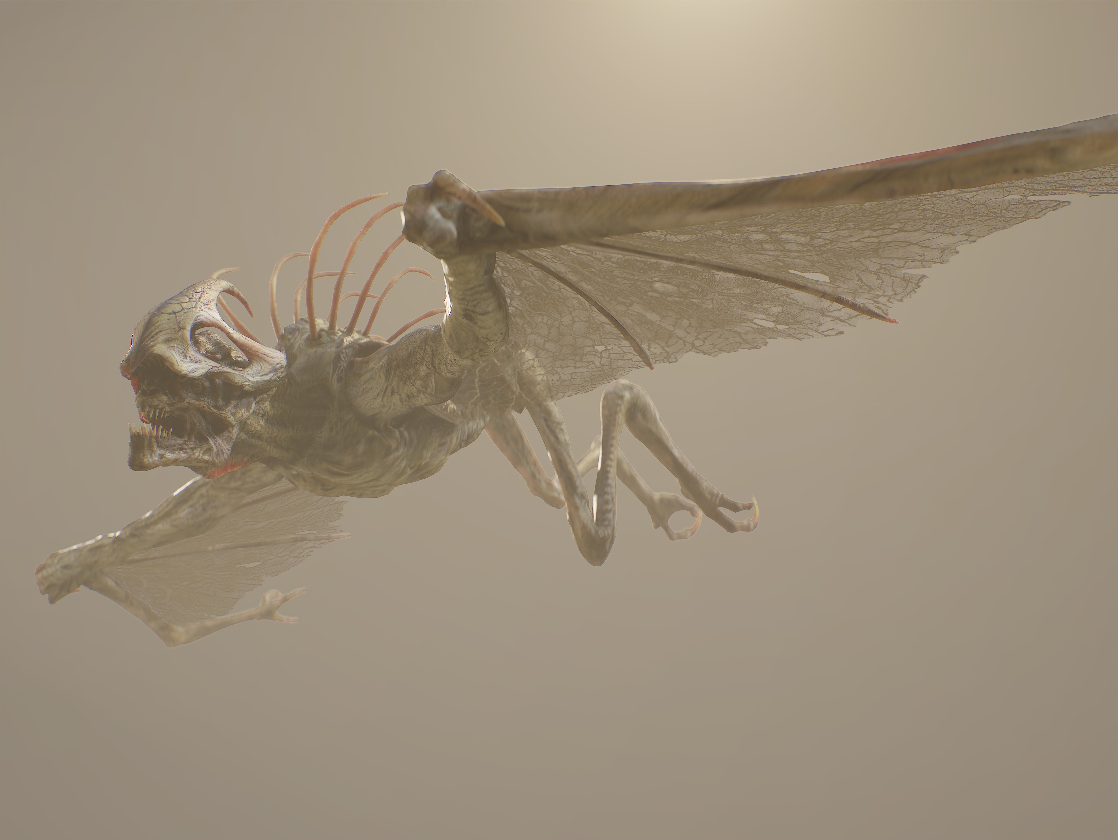 Cave Creature Low-poly 3D model_9