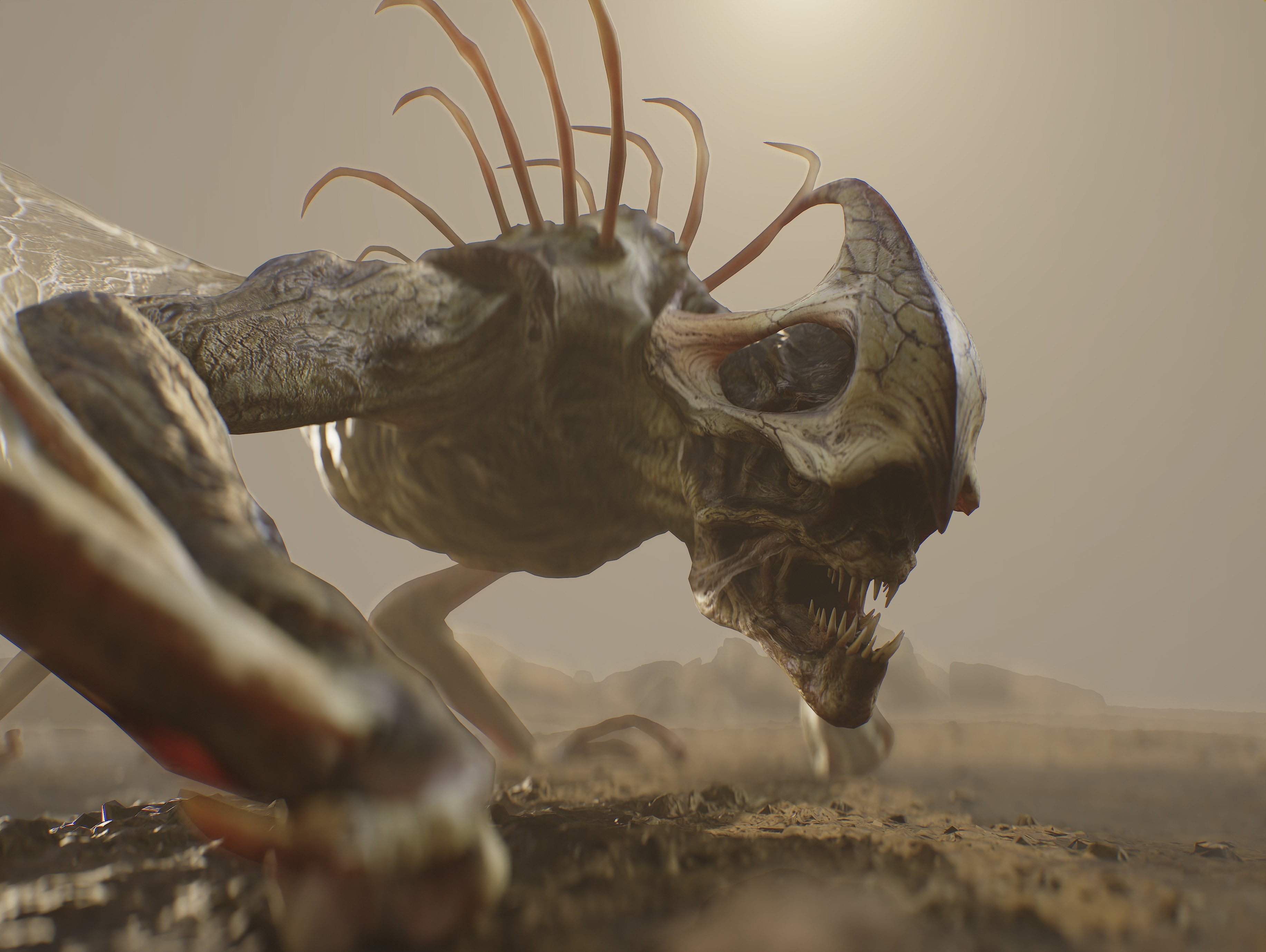 Cave Creature Low-poly 3D model_8