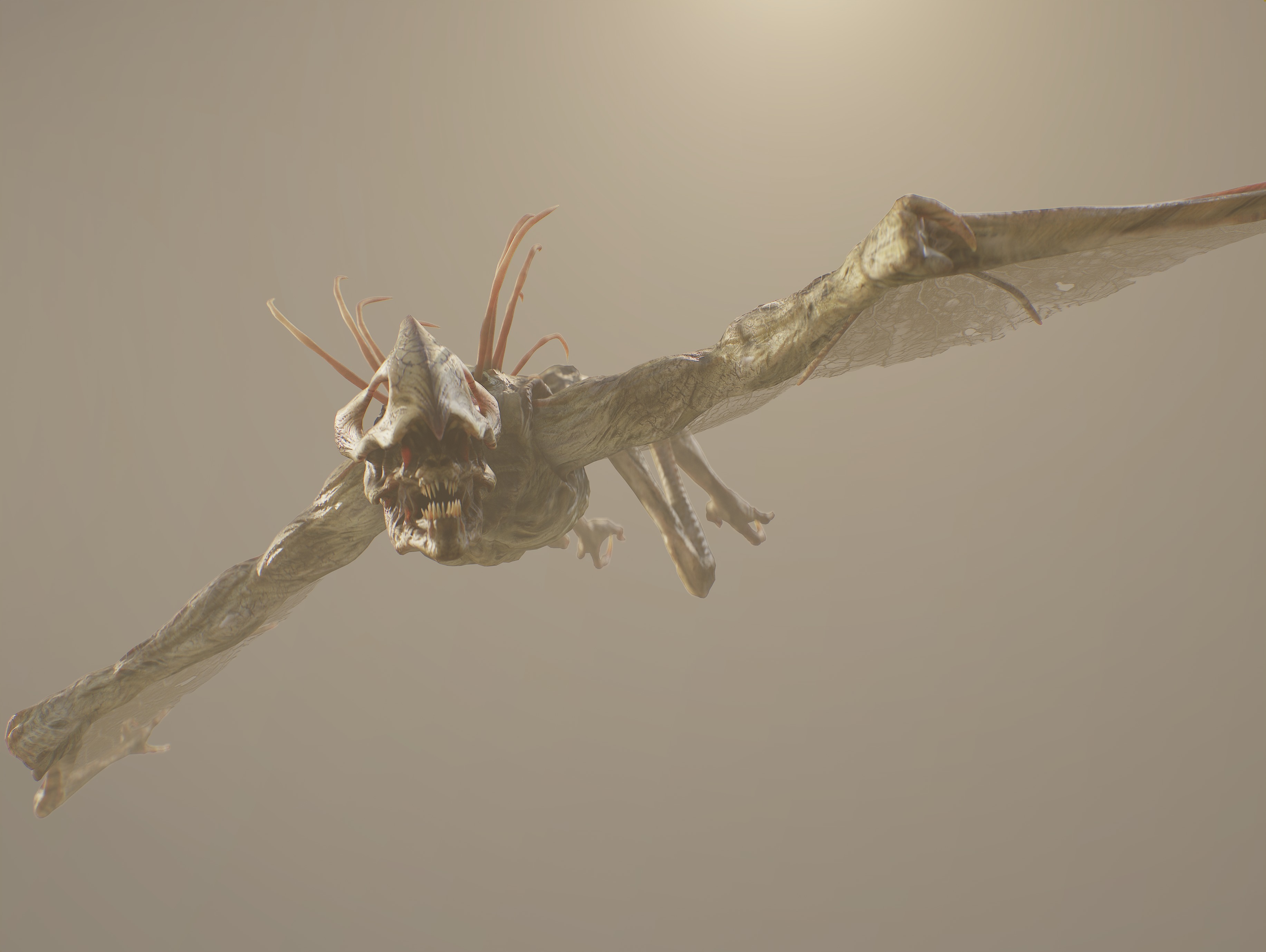 Cave Creature Low-poly 3D model_3