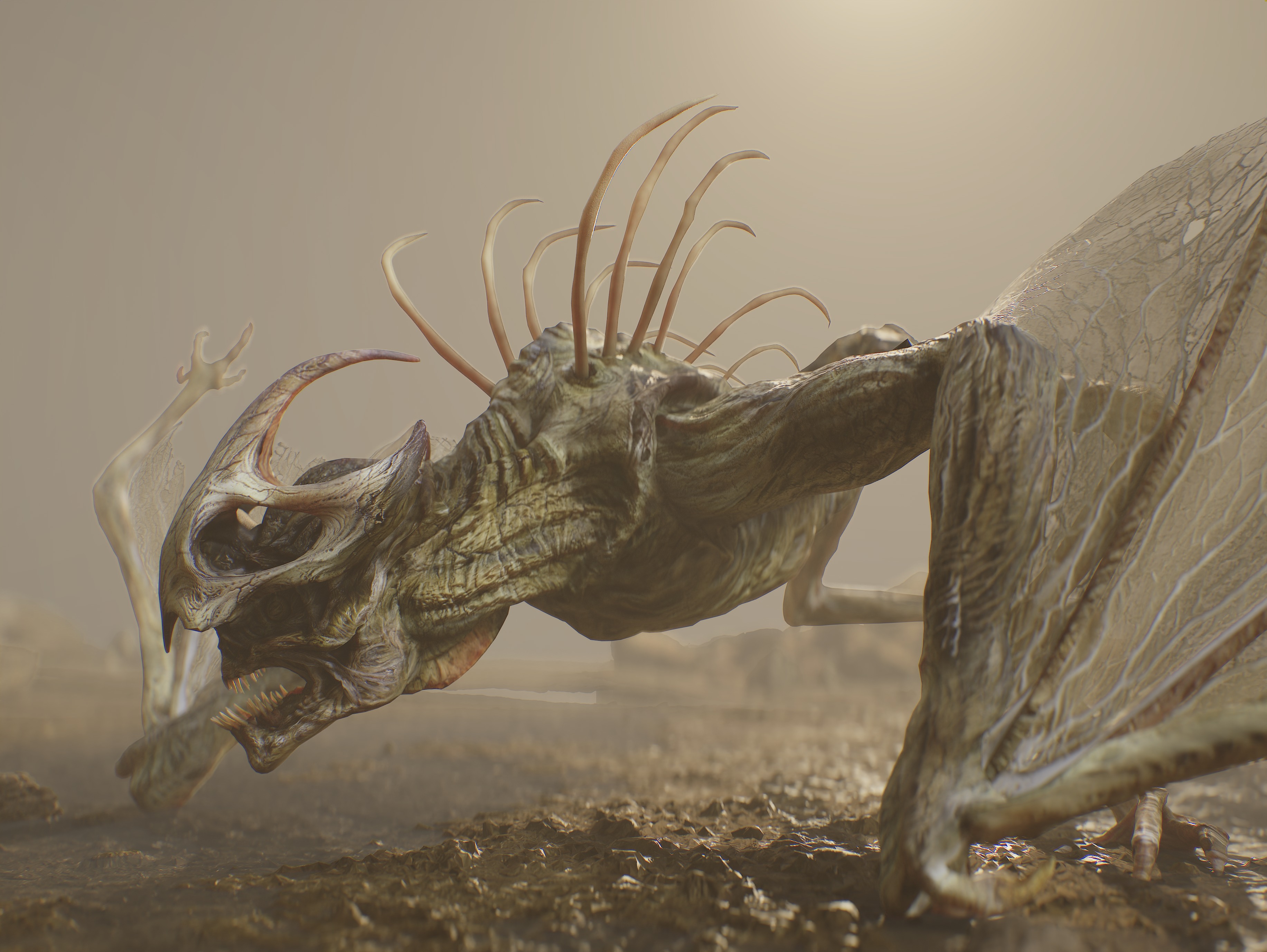 Cave Creature Low-poly 3D model_11