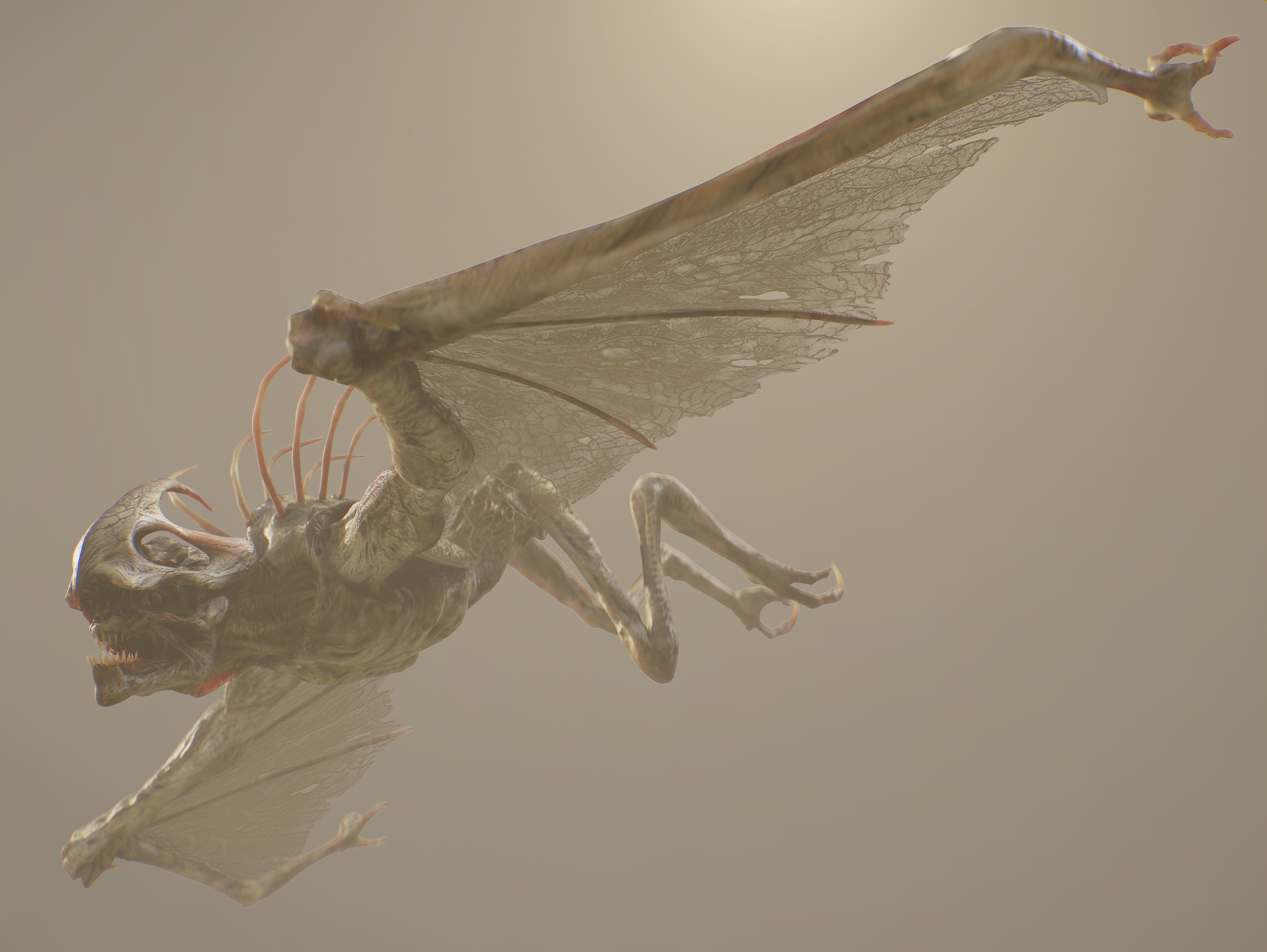 Cave Creature Low-poly 3D model_14