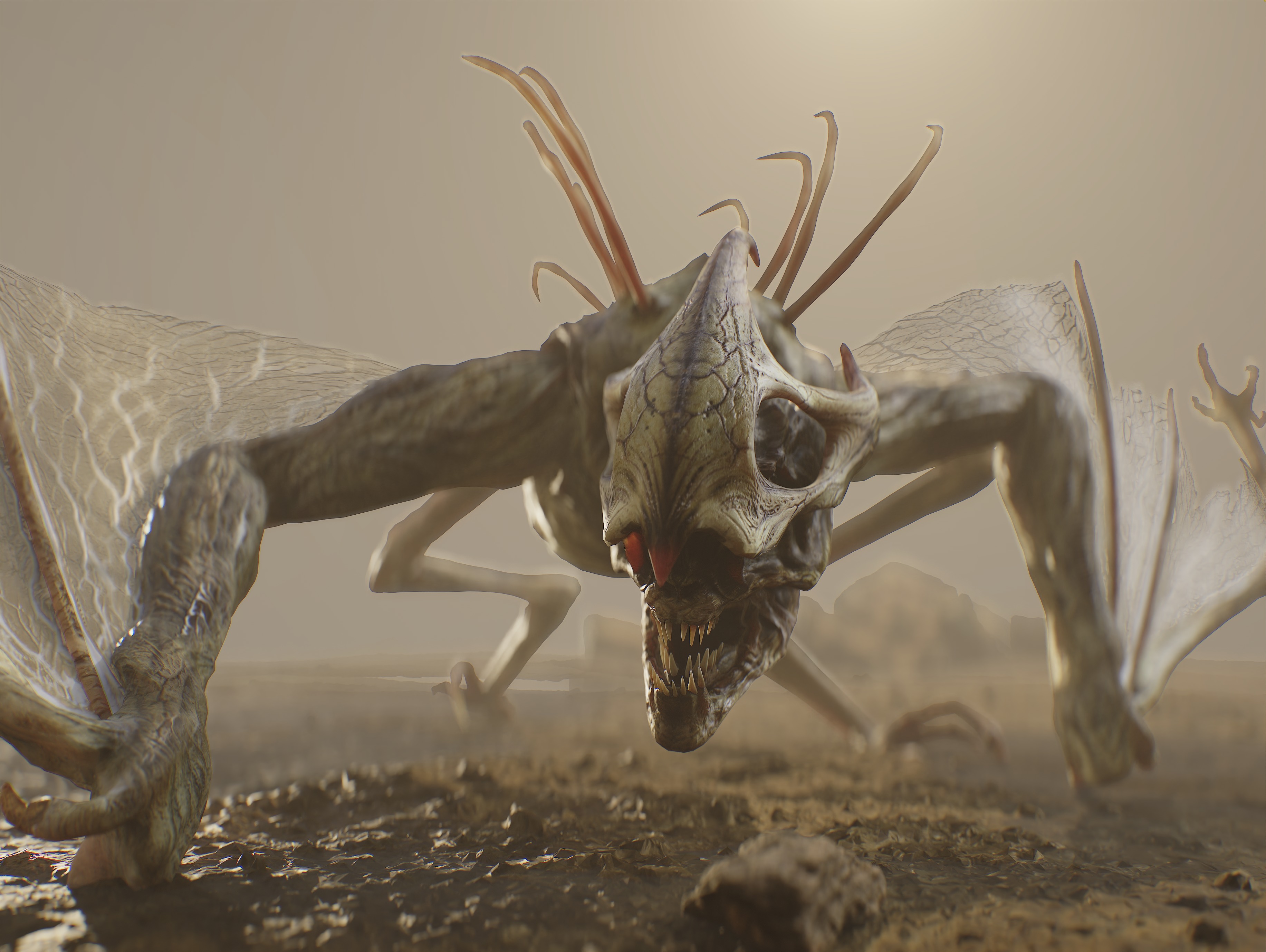 Cave Creature Low-poly 3D model_5