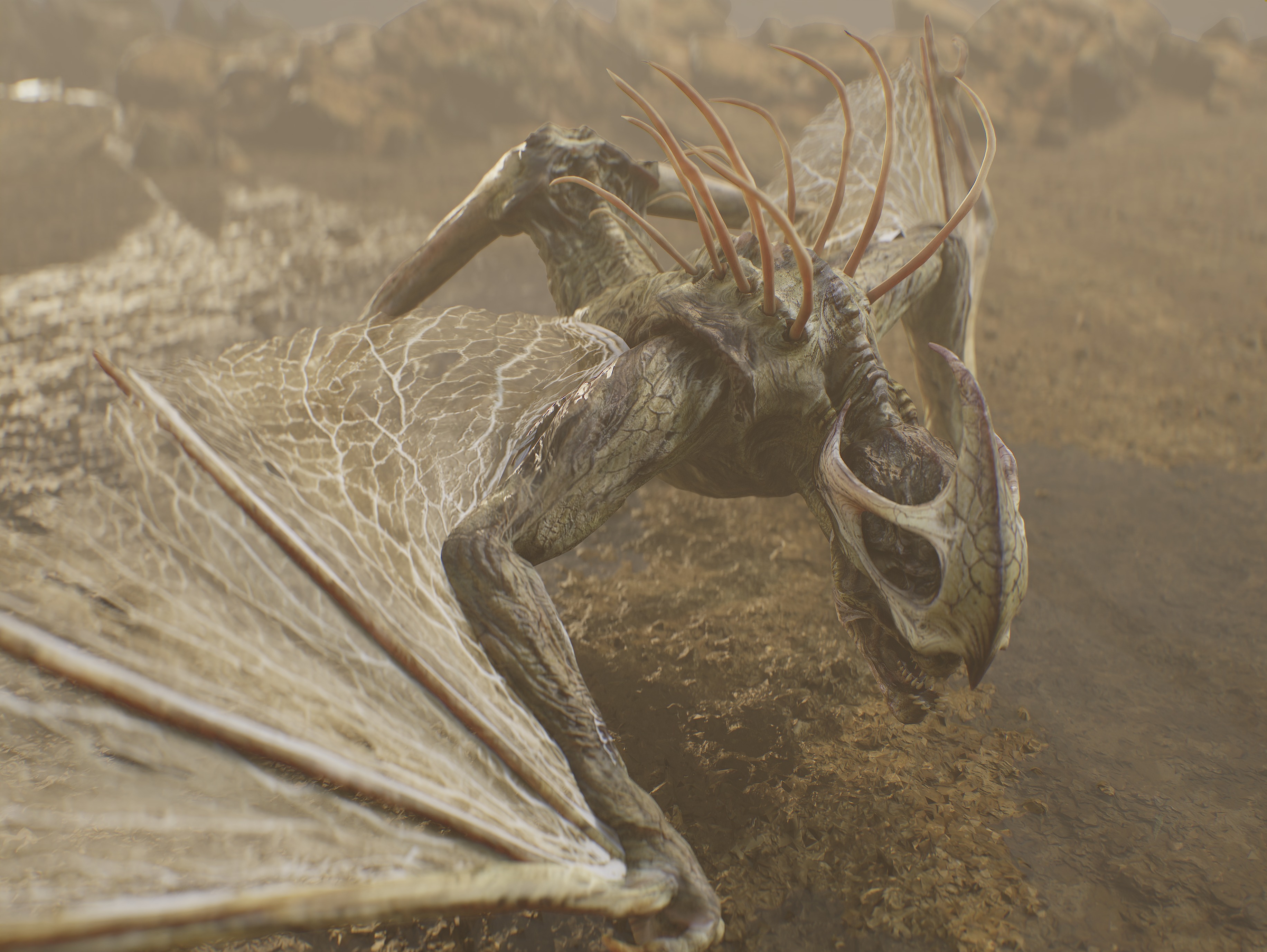 Cave Creature Low-poly 3D model_4