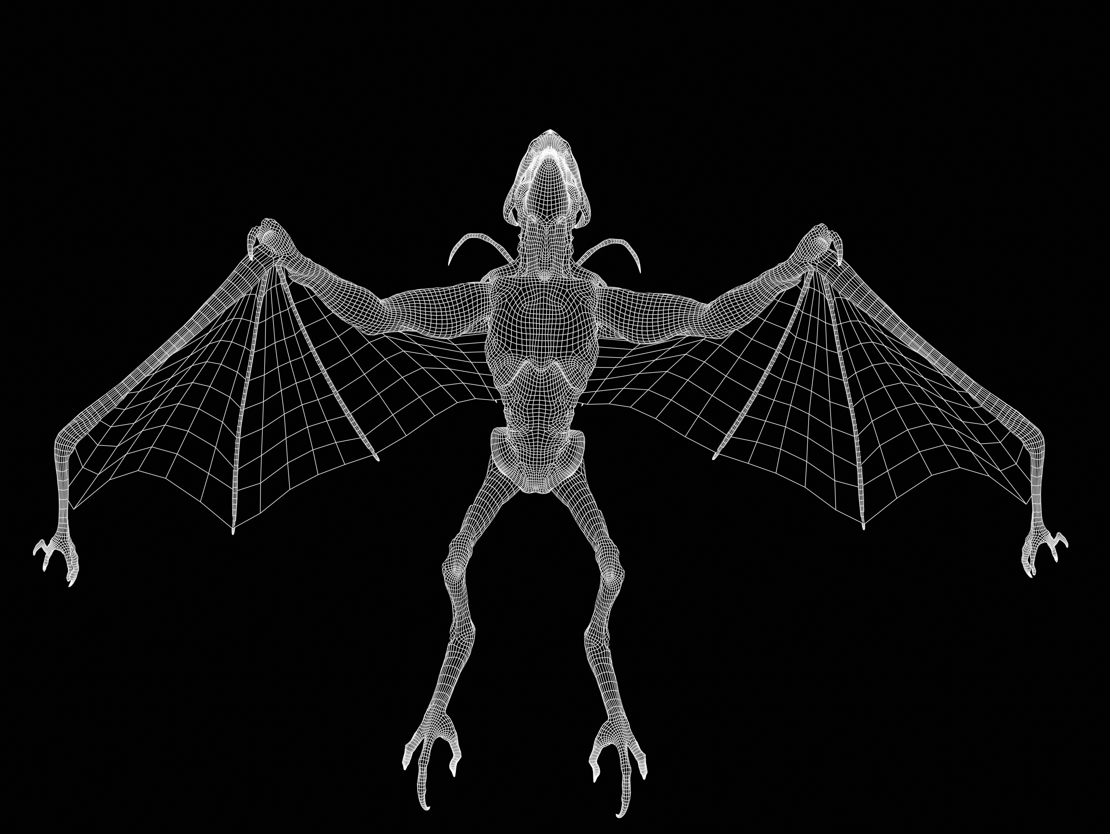 Cave Creature Low-poly 3D model_17