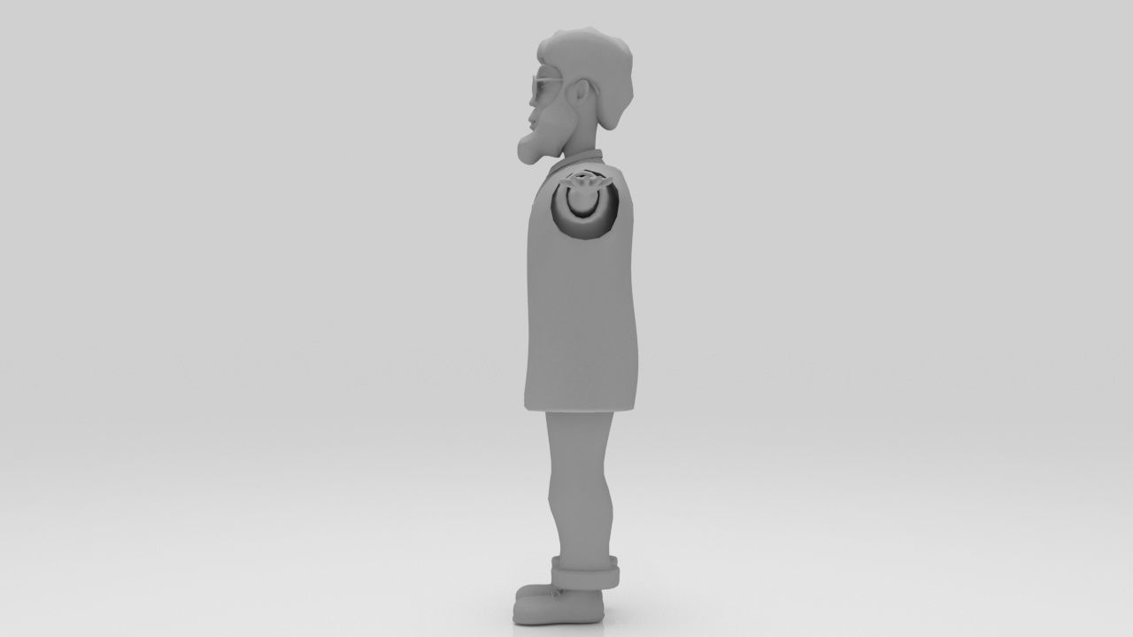 Character Old Man 02 rigged lowpolys  Low-poly 3D model_10