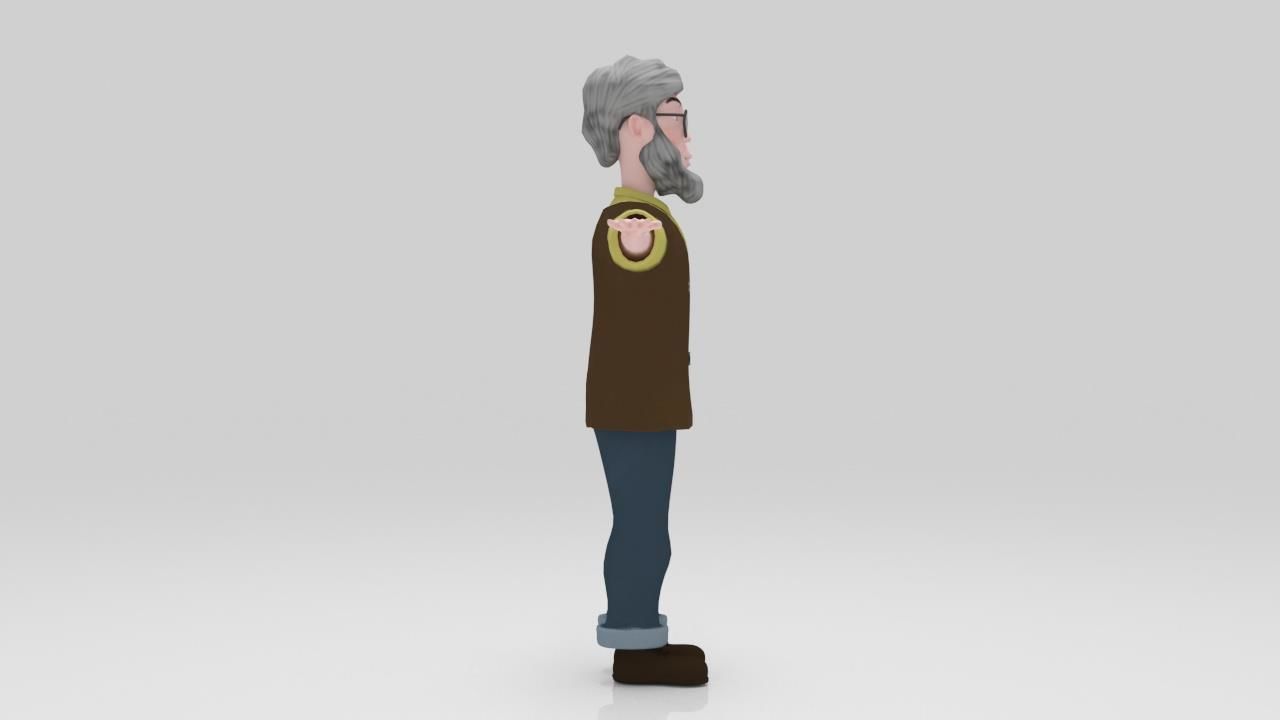 Character Old Man 02 rigged lowpolys  Low-poly 3D model_2