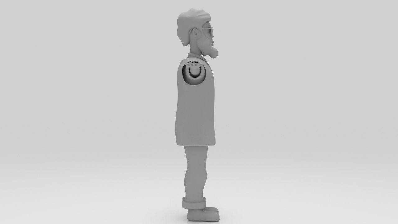 Character Old Man 02 rigged lowpolys  Low-poly 3D model_8