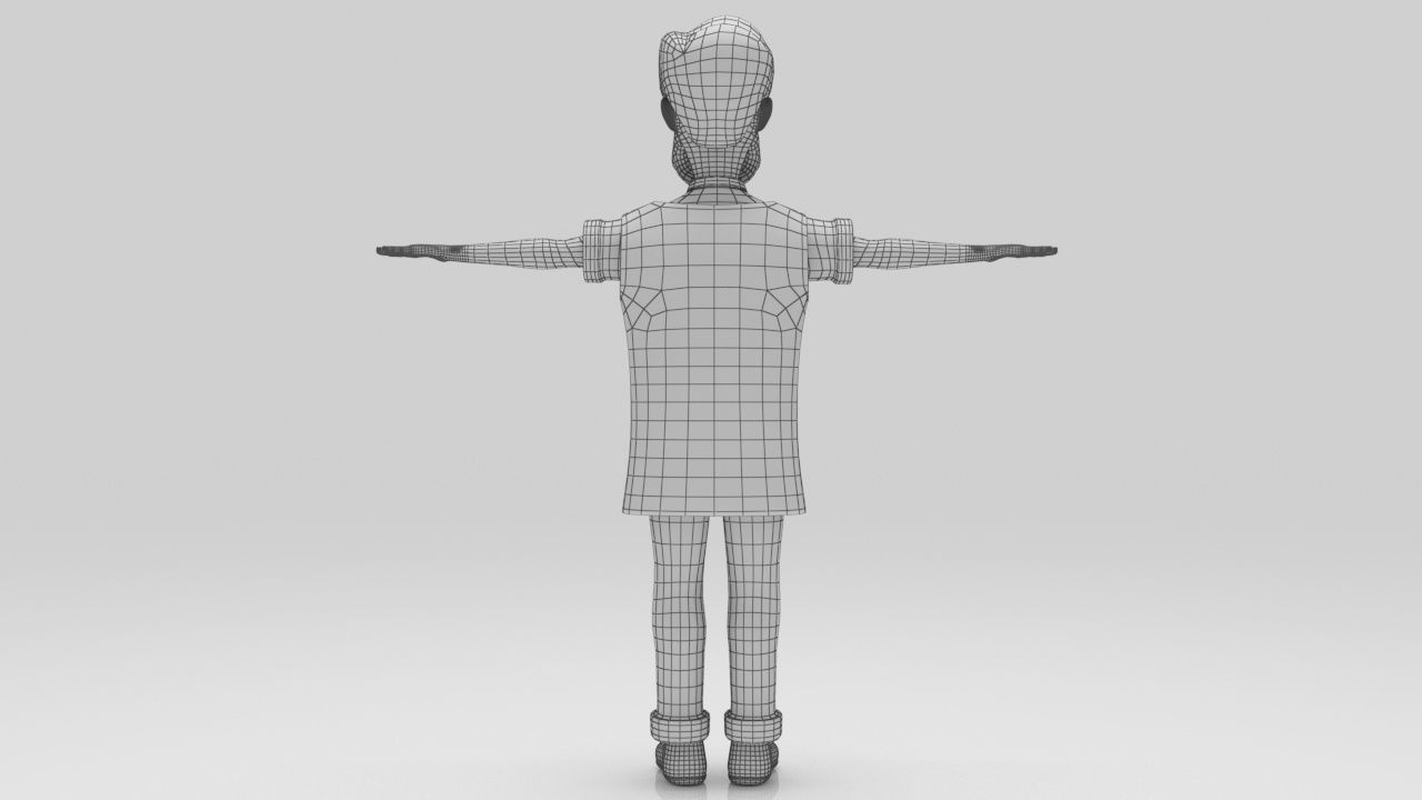 Character Old Man 02 rigged lowpolys  Low-poly 3D model_13