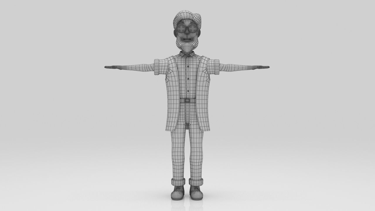 Character Old Man 02 rigged lowpolys  Low-poly 3D model_11