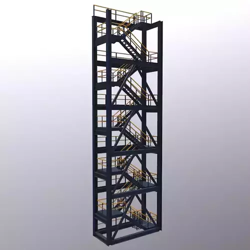 Staircase Structure Low Poly Low-poly 3D model