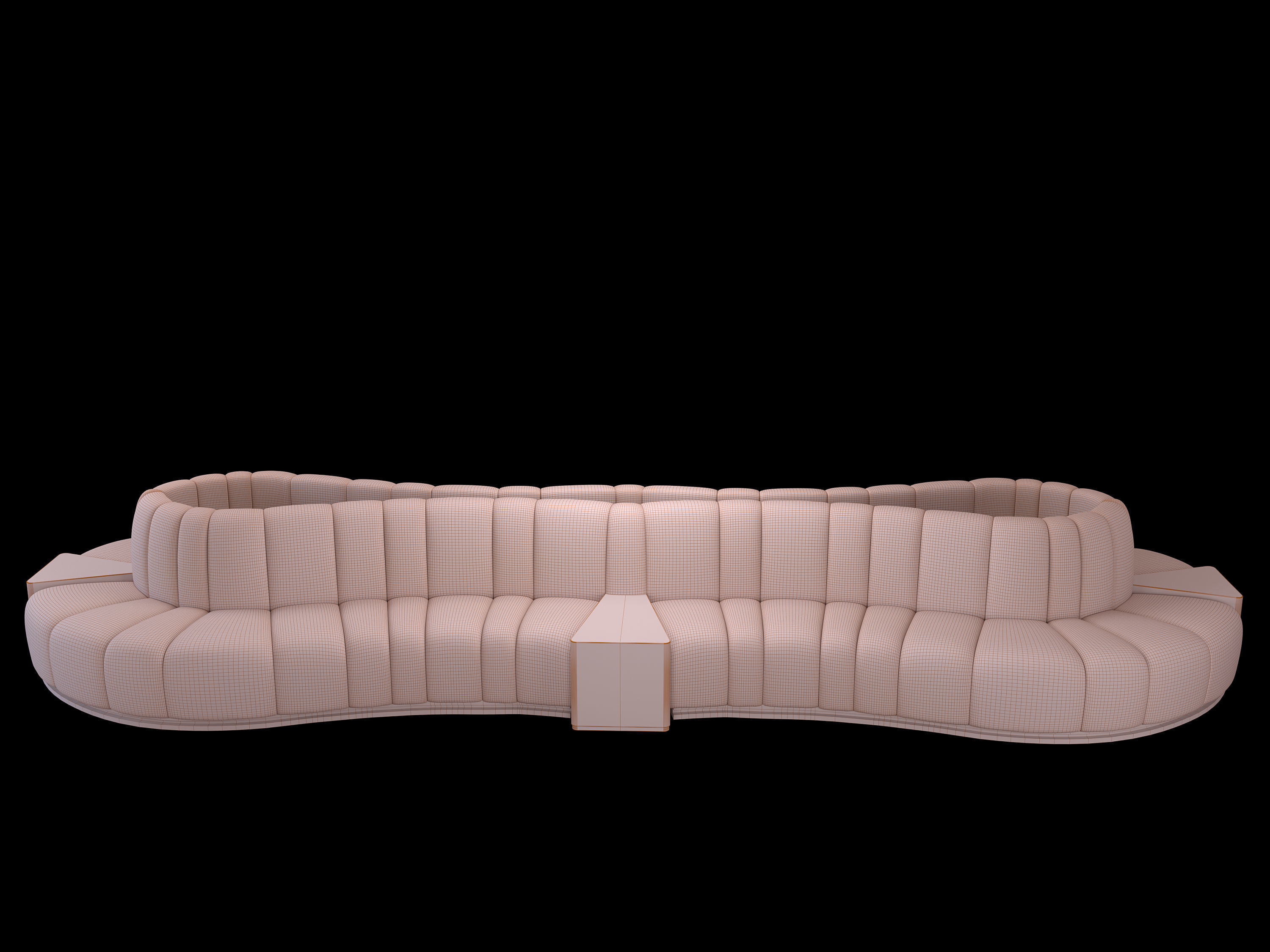 Restaurant Cafe Sofa Tableware Part7 - 12 colors big sofa set 3D model_13