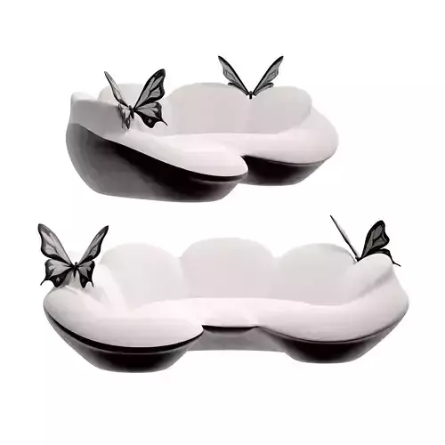 Modern curved shaped butterfly sofa
