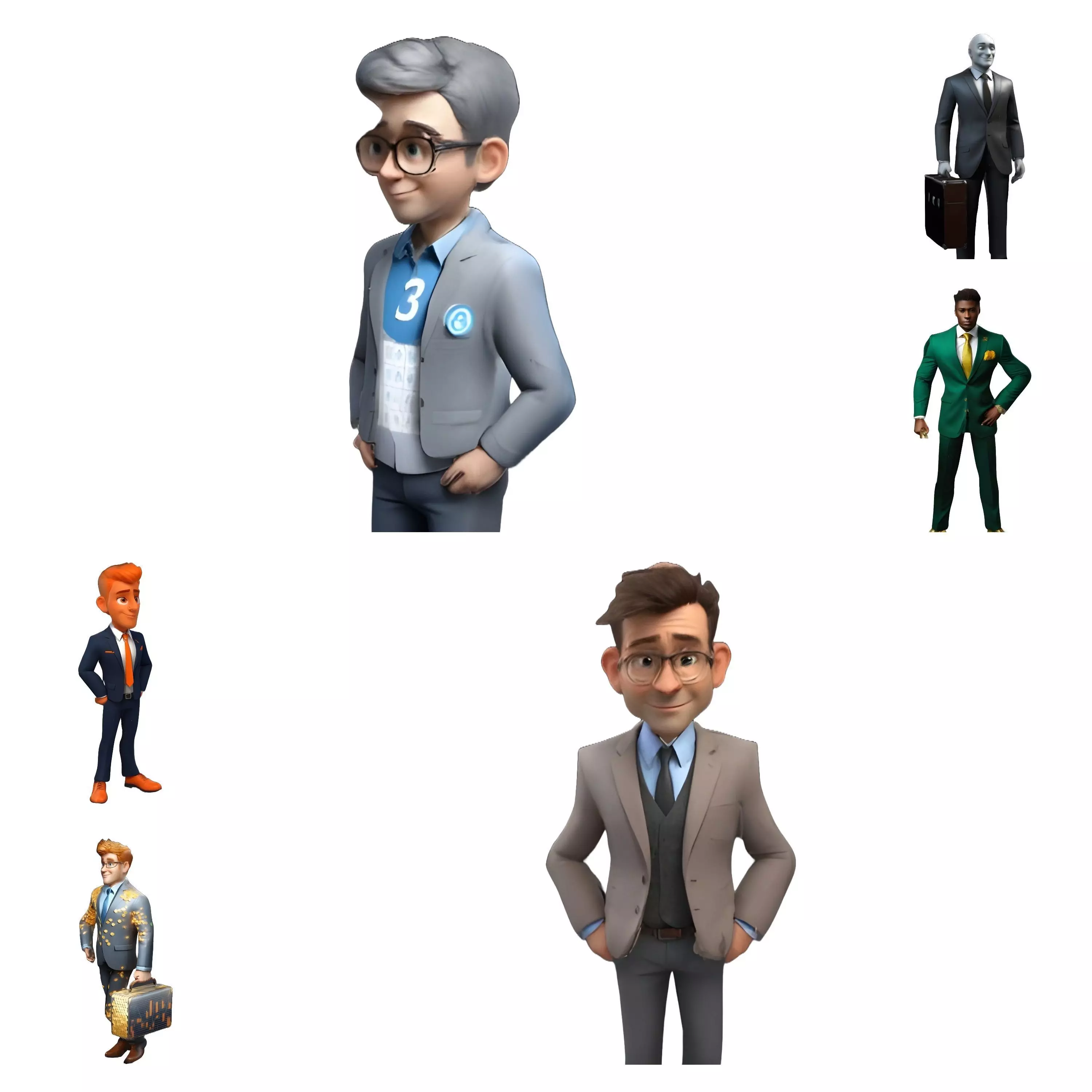 Business Character Collection - Modern Professional Avatars 3D print model_0