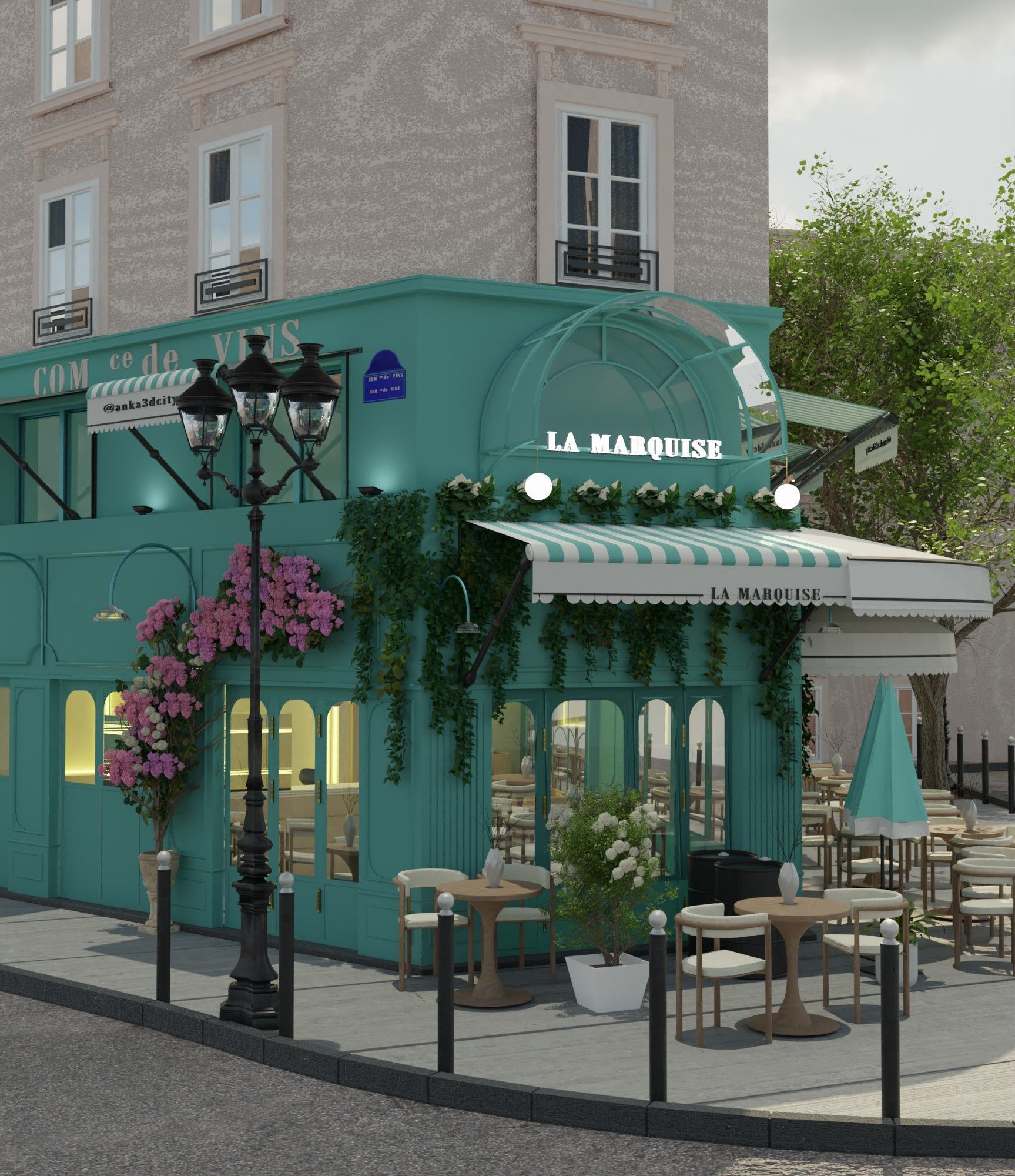 cafe lamarquise paris 3D model_4