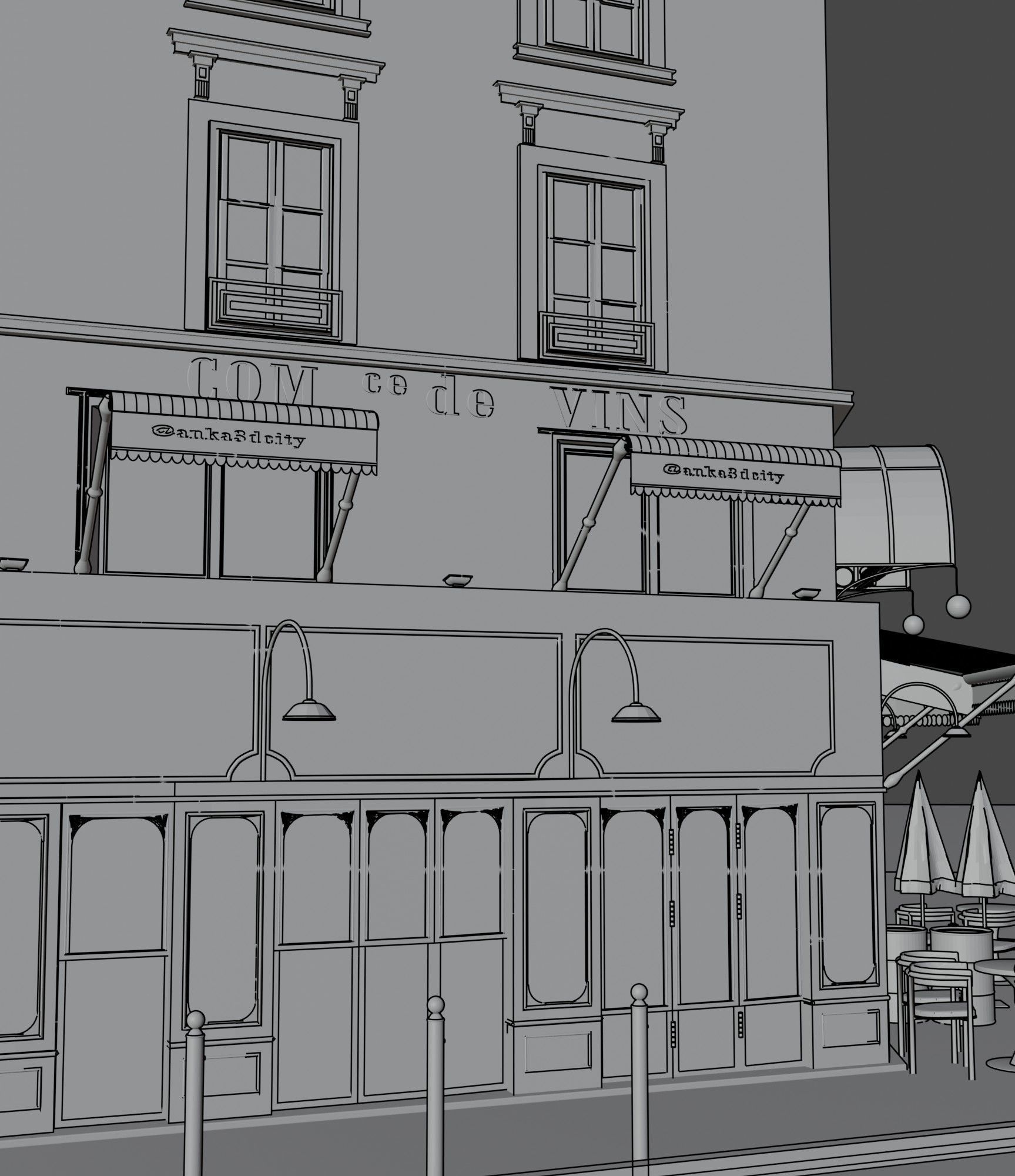 cafe lamarquise paris 3D model_22