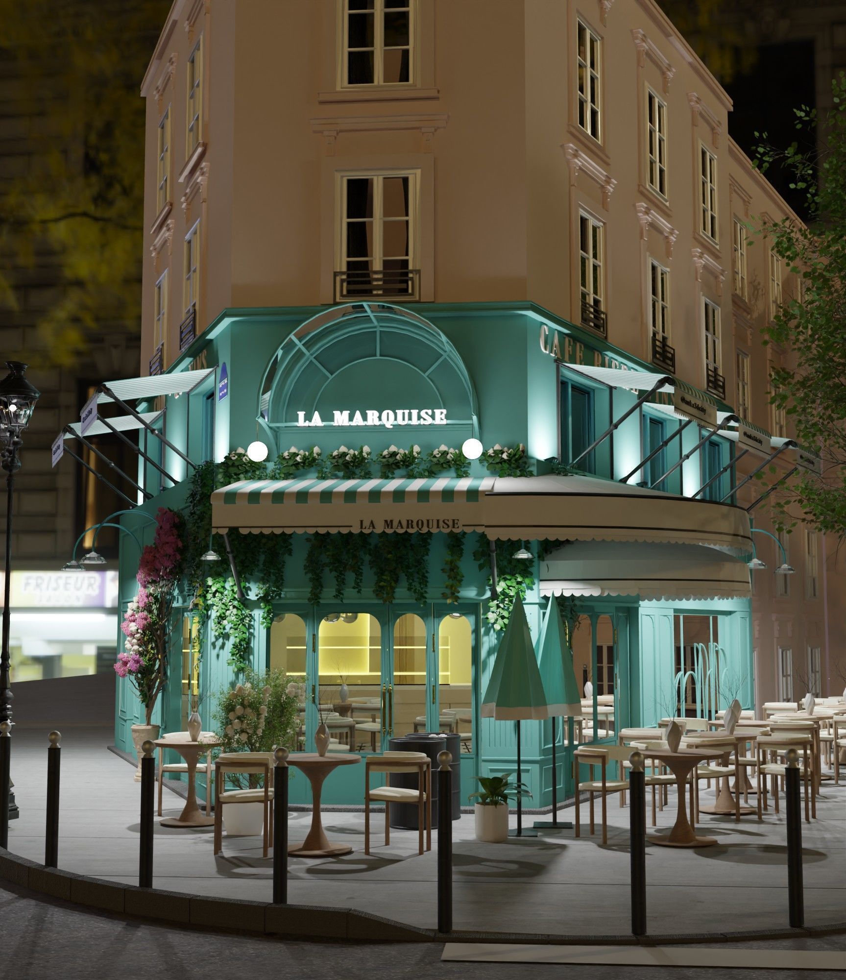 cafe lamarquise paris 3D model_2