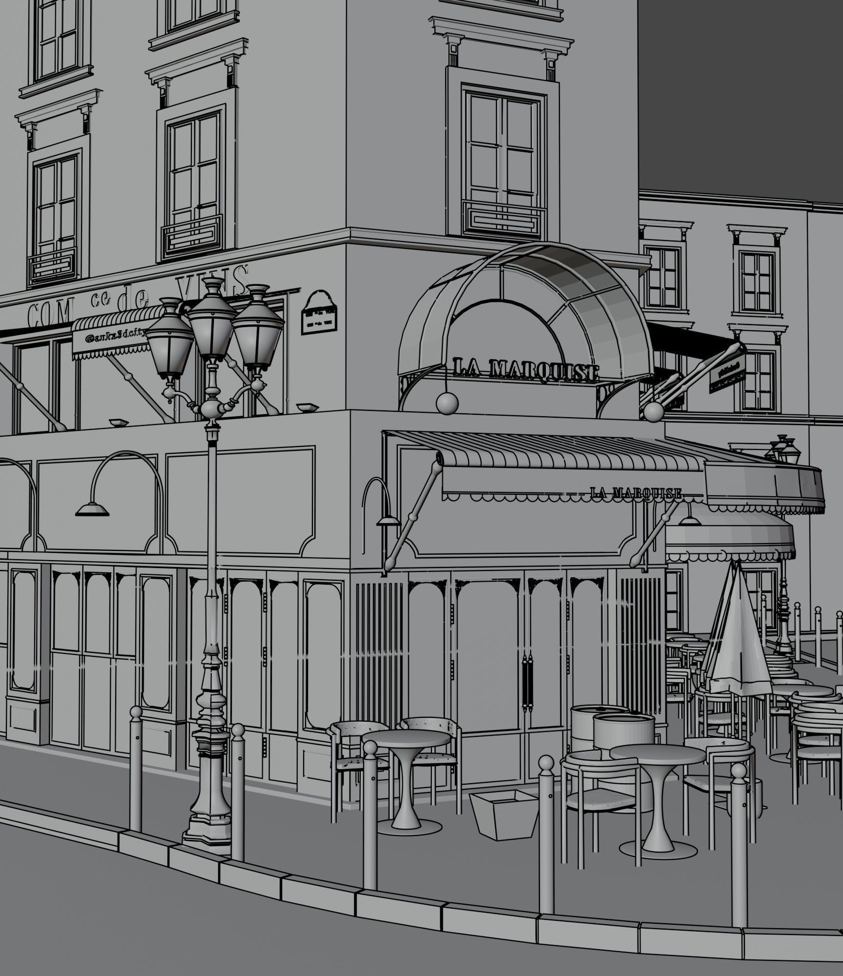 cafe lamarquise paris 3D model_23