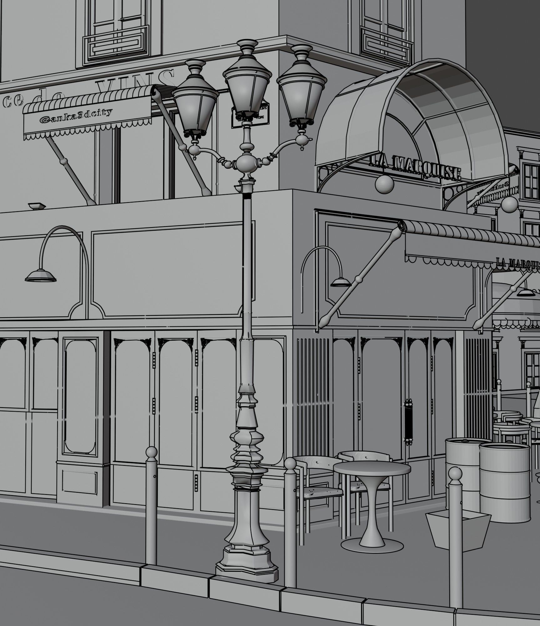 cafe lamarquise paris 3D model_20