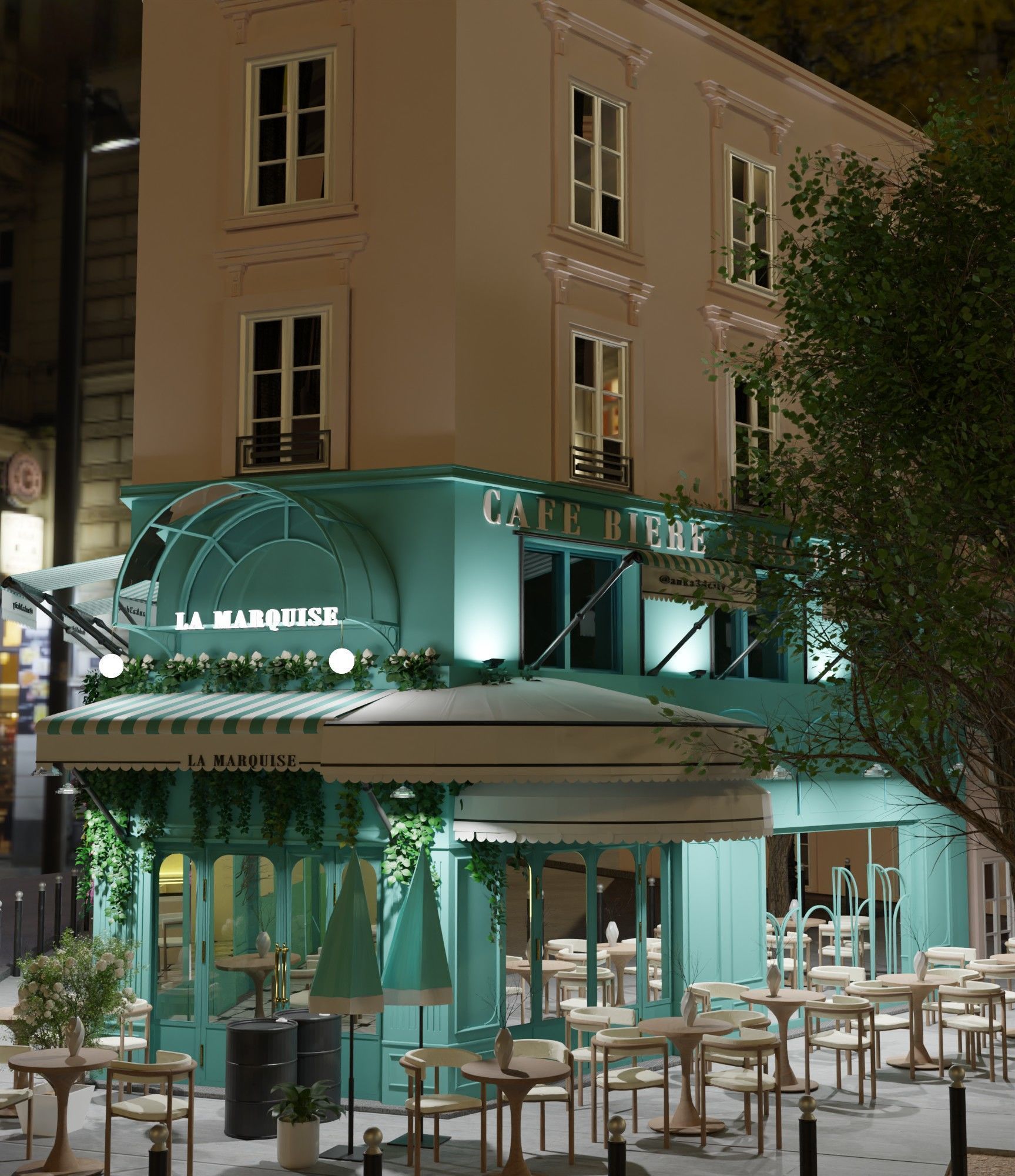 cafe lamarquise paris 3D model_16