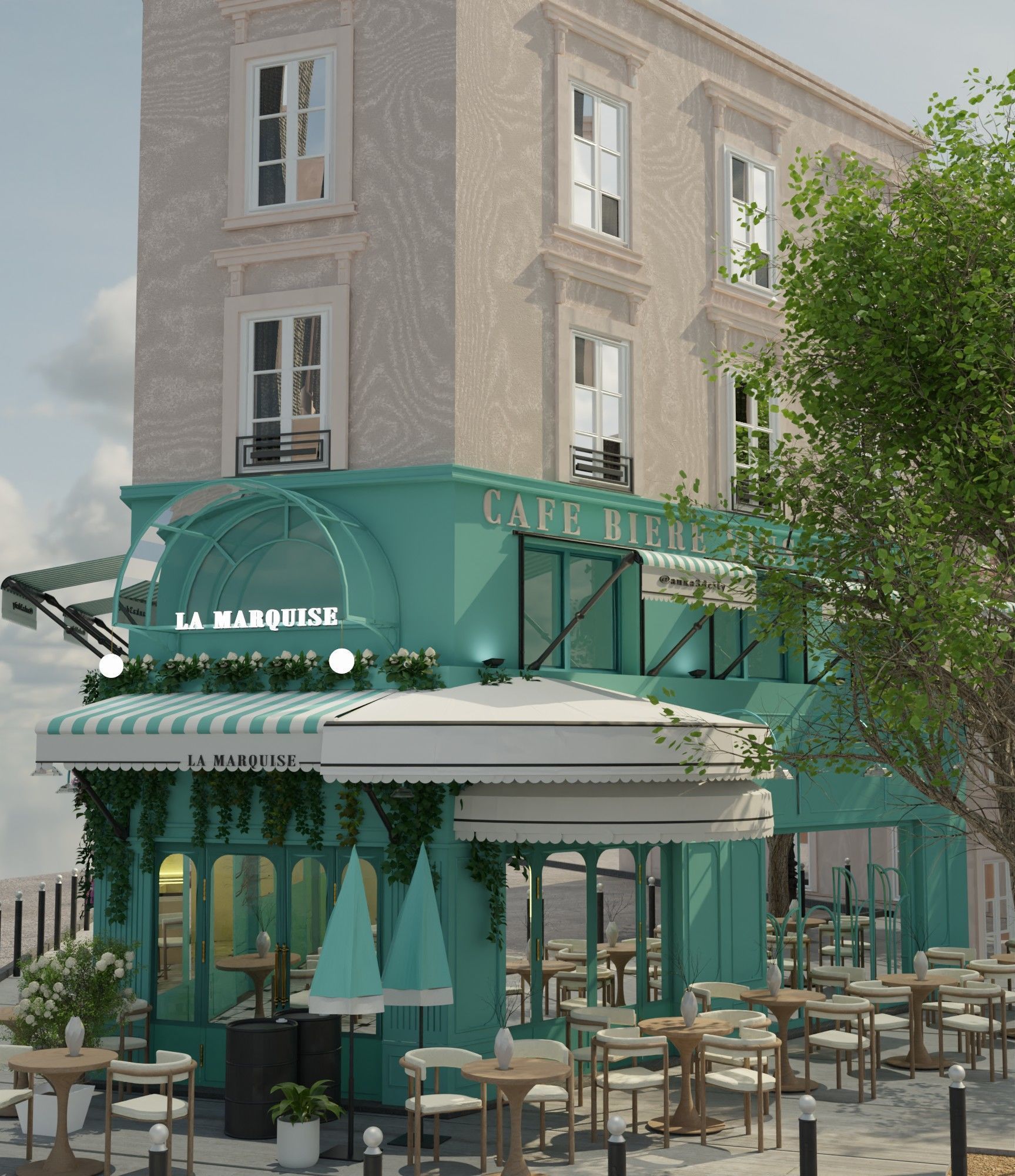 cafe lamarquise paris 3D model_5