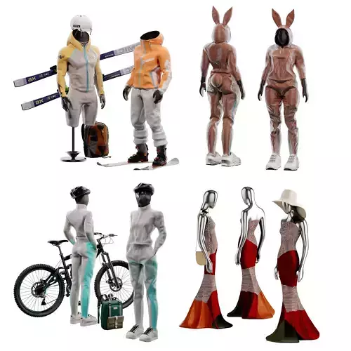 A collection of models in modern sportswear styles