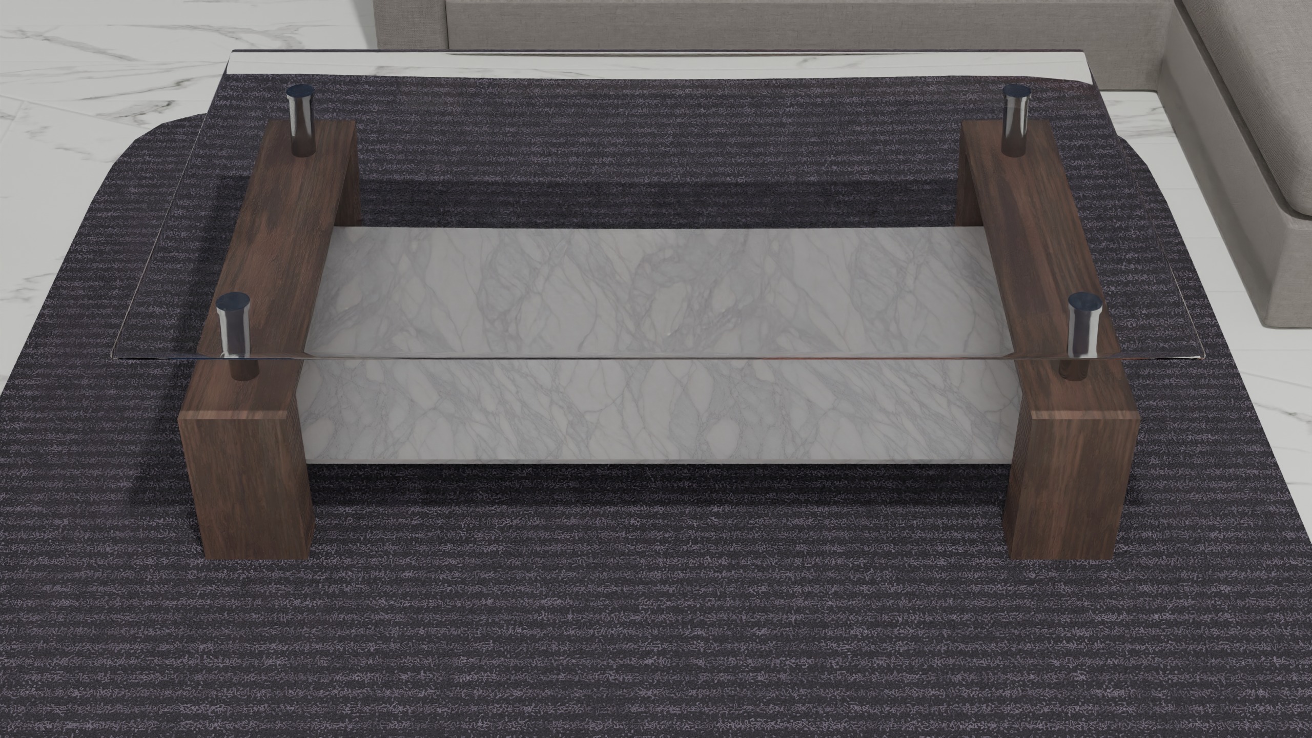 Couch-Sofa Set Low-poly 3D model_6