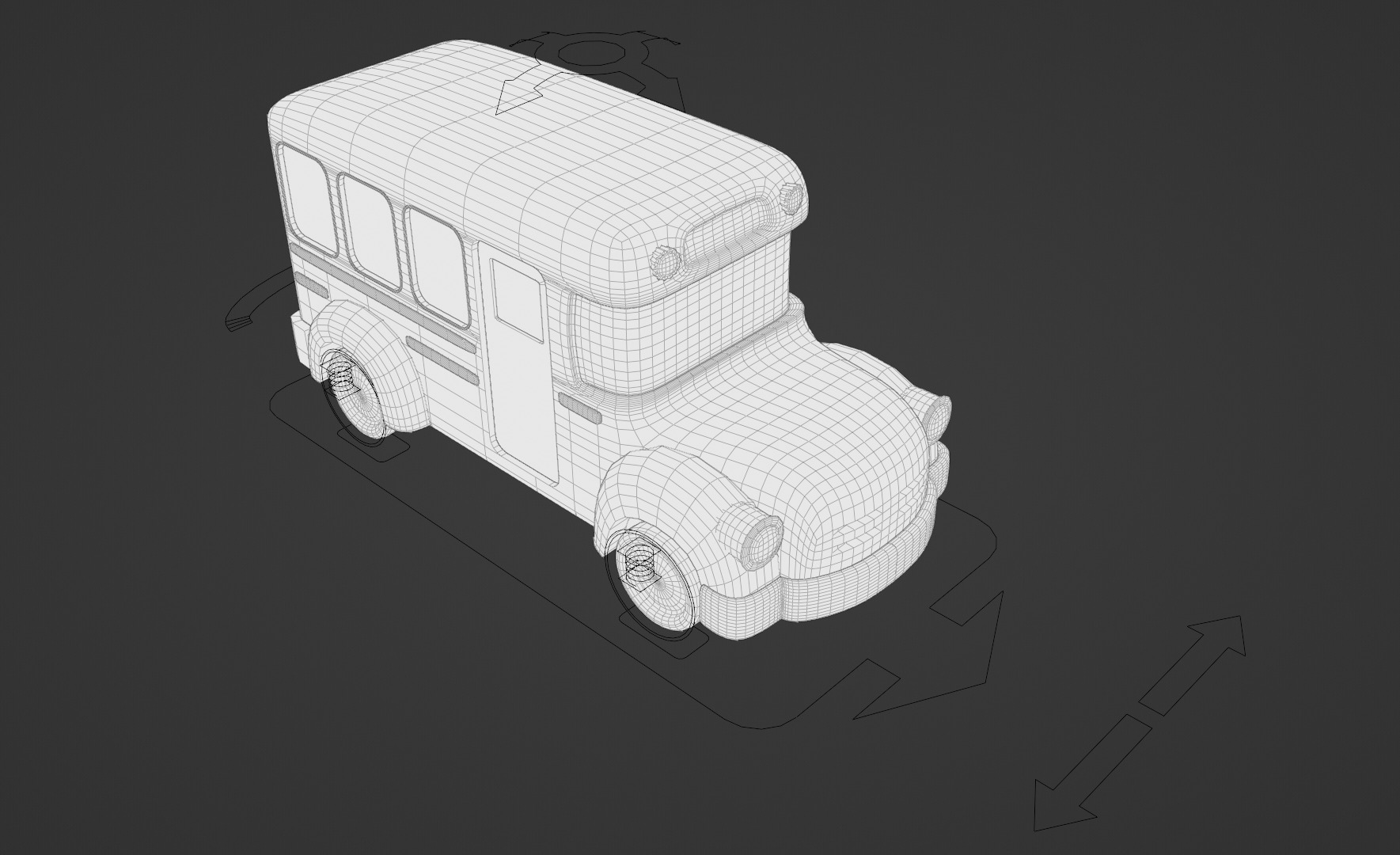 Colorful 3D Kids Bus Model - Playful and Game Ready Low-poly 3D model_16