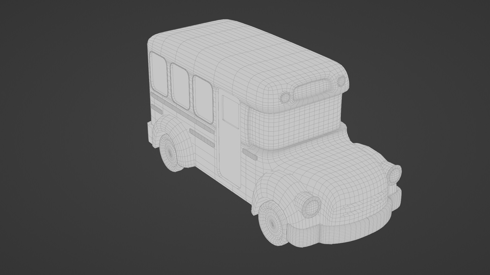 Colorful 3D Kids Bus Model - Playful and Game Ready Low-poly 3D model_5