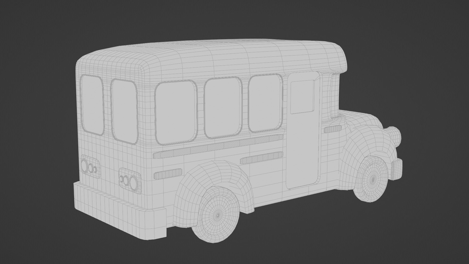 Colorful 3D Kids Bus Model - Playful and Game Ready Low-poly 3D model_9