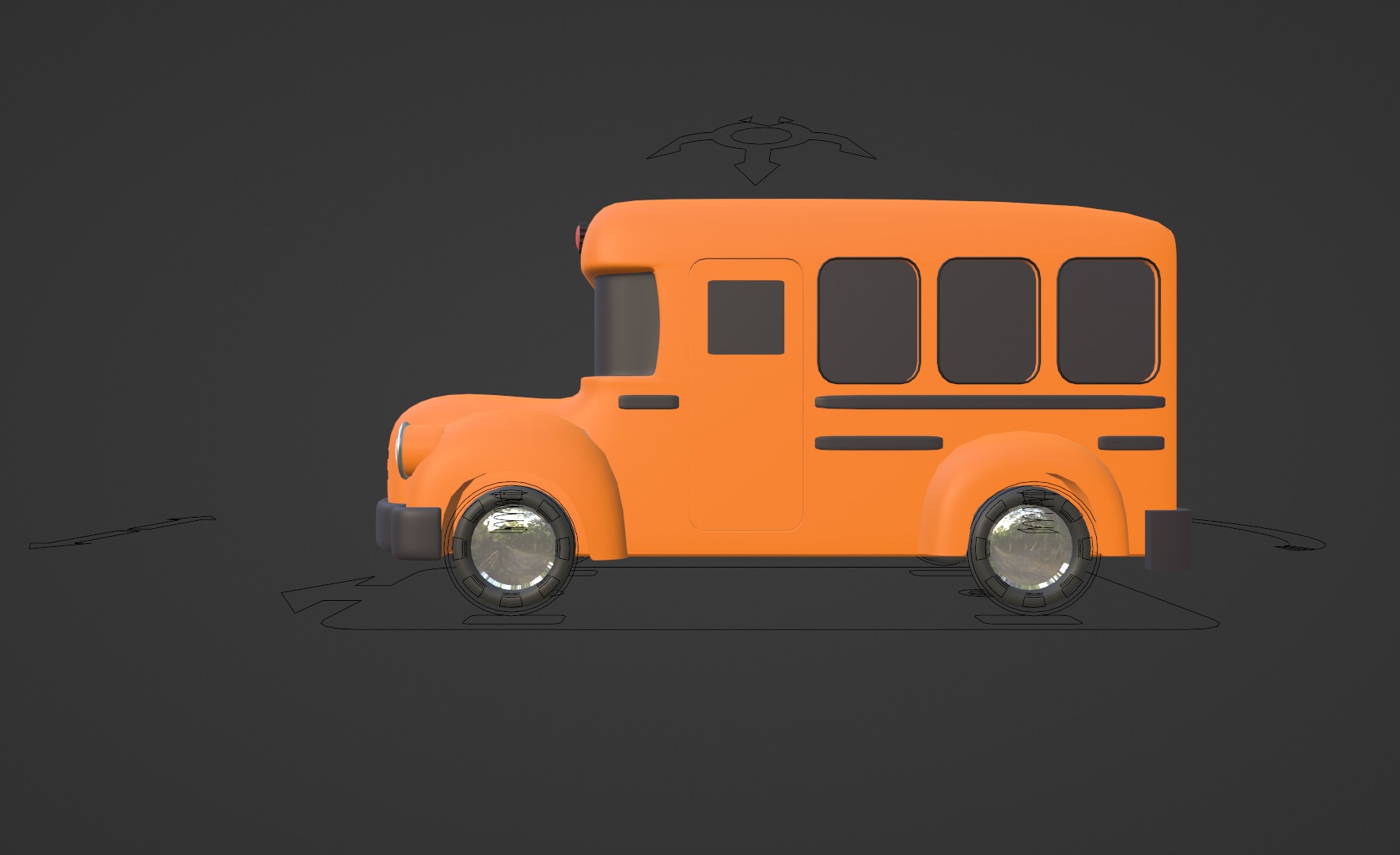 Colorful 3D Kids Bus Model - Playful and Game Ready Low-poly 3D model_3