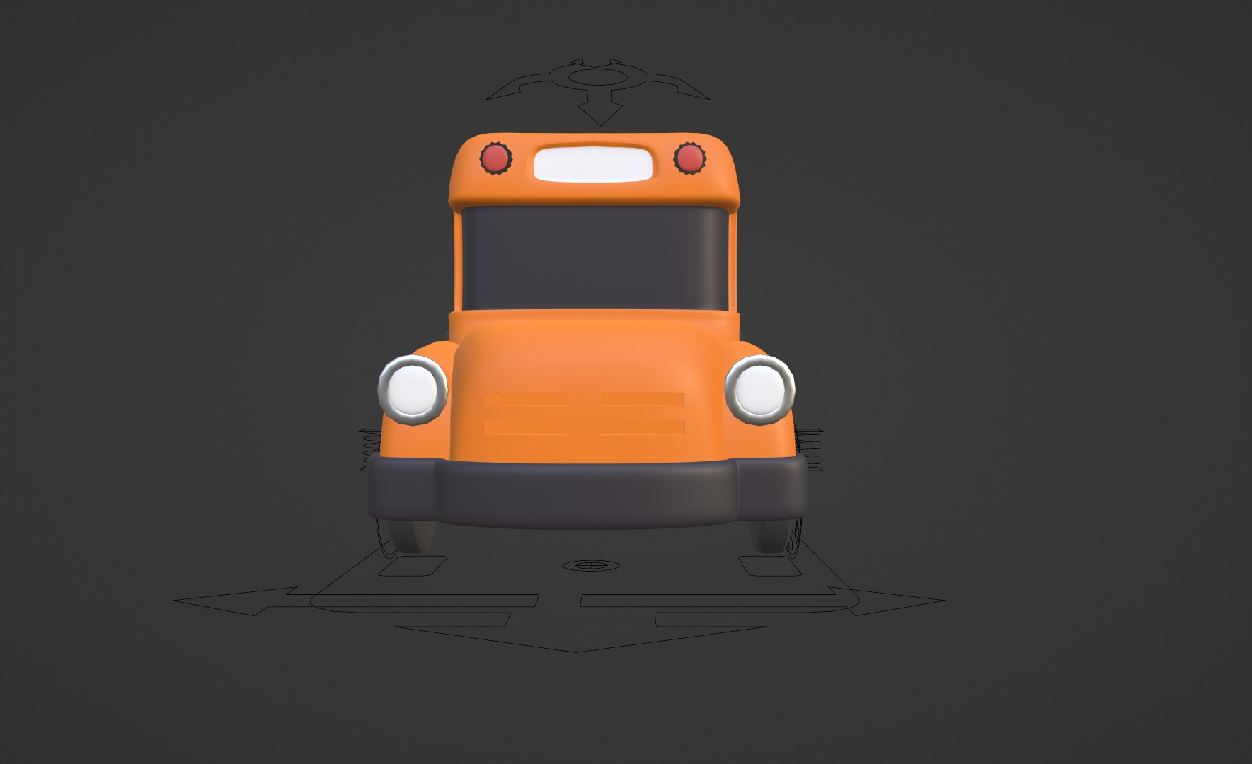 Colorful 3D Kids Bus Model - Playful and Game Ready Low-poly 3D model_12