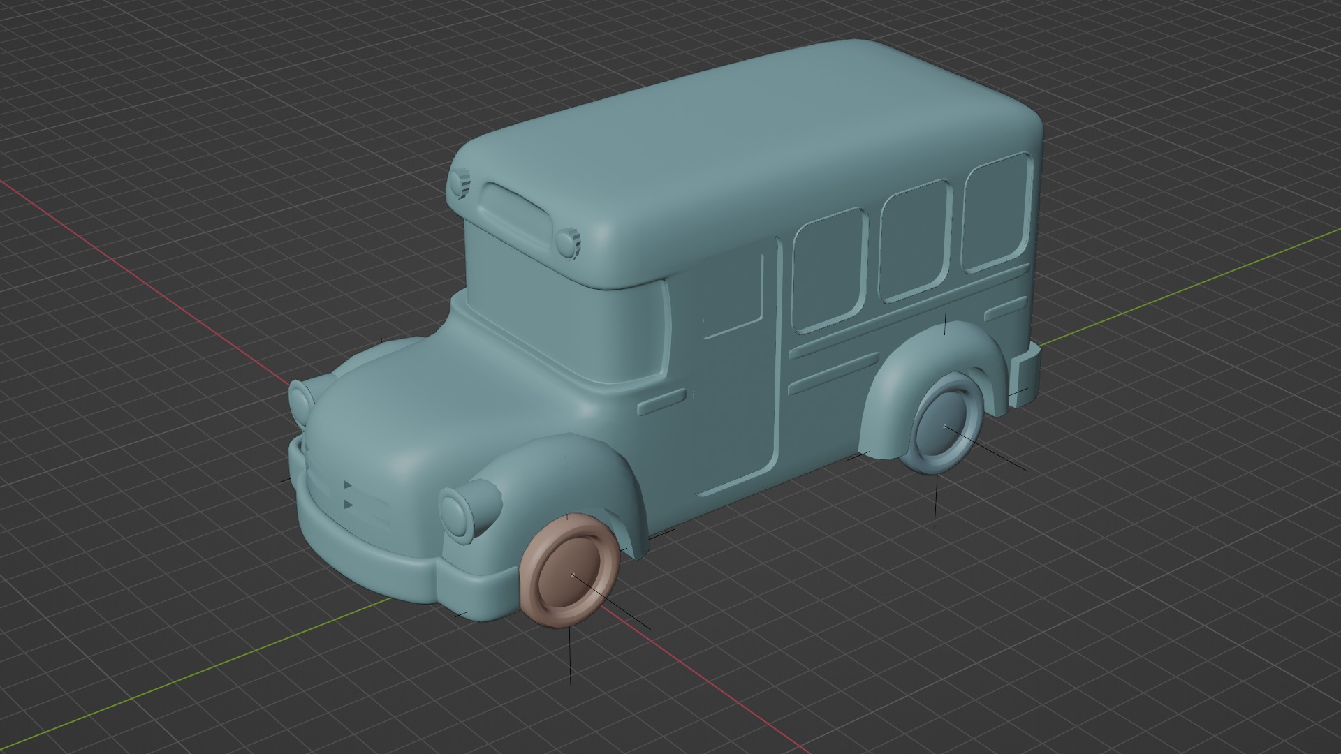 Colorful 3D Kids Bus Model - Playful and Game Ready Low-poly 3D model_4