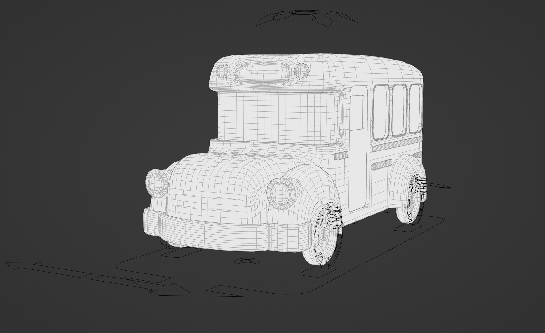 Colorful 3D Kids Bus Model - Playful and Game Ready Low-poly 3D model_17