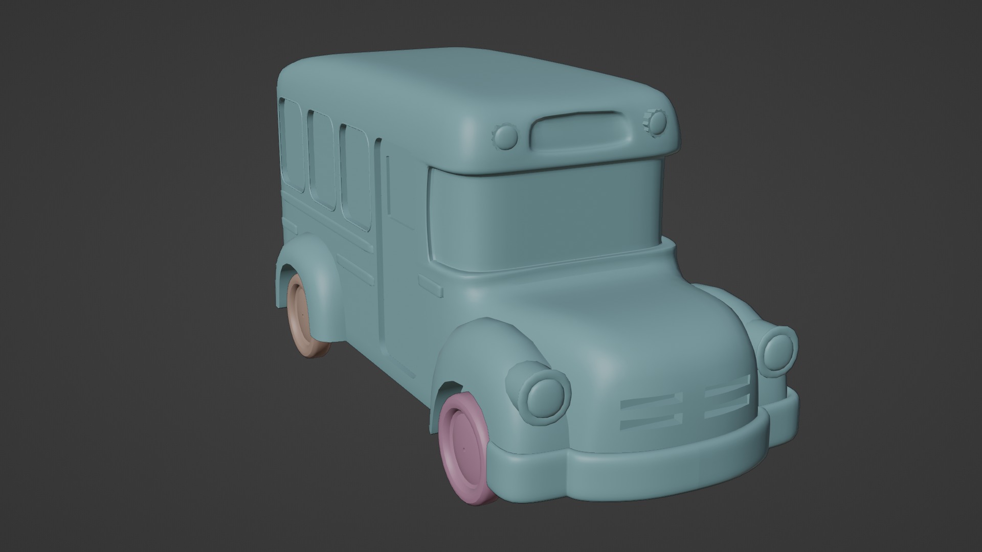 Colorful 3D Kids Bus Model - Playful and Game Ready Low-poly 3D model_10