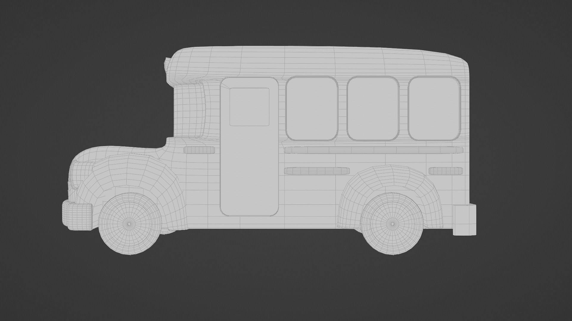 Colorful 3D Kids Bus Model - Playful and Game Ready Low-poly 3D model_7
