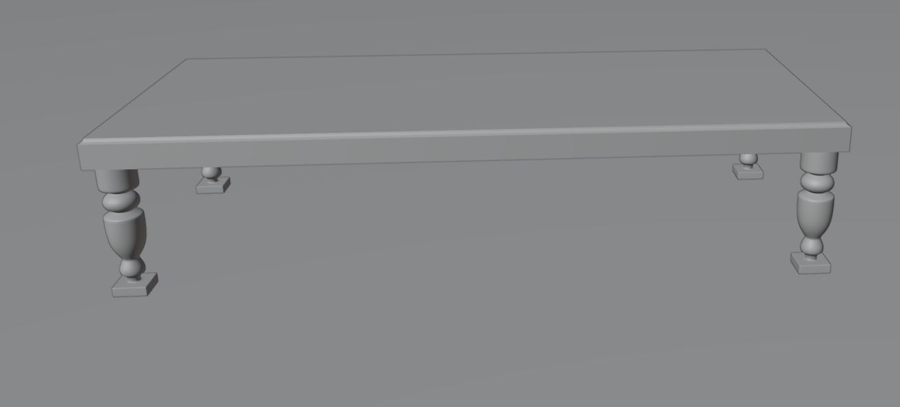 Wood table Free 3D model_2