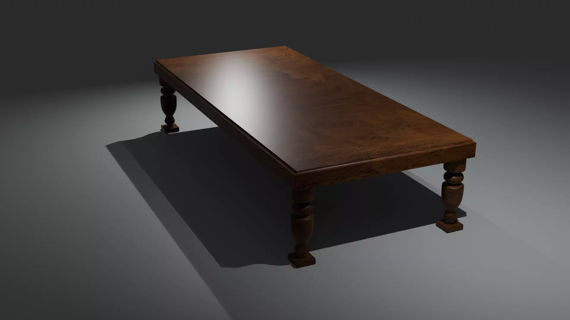 Wood table Free 3D model_0