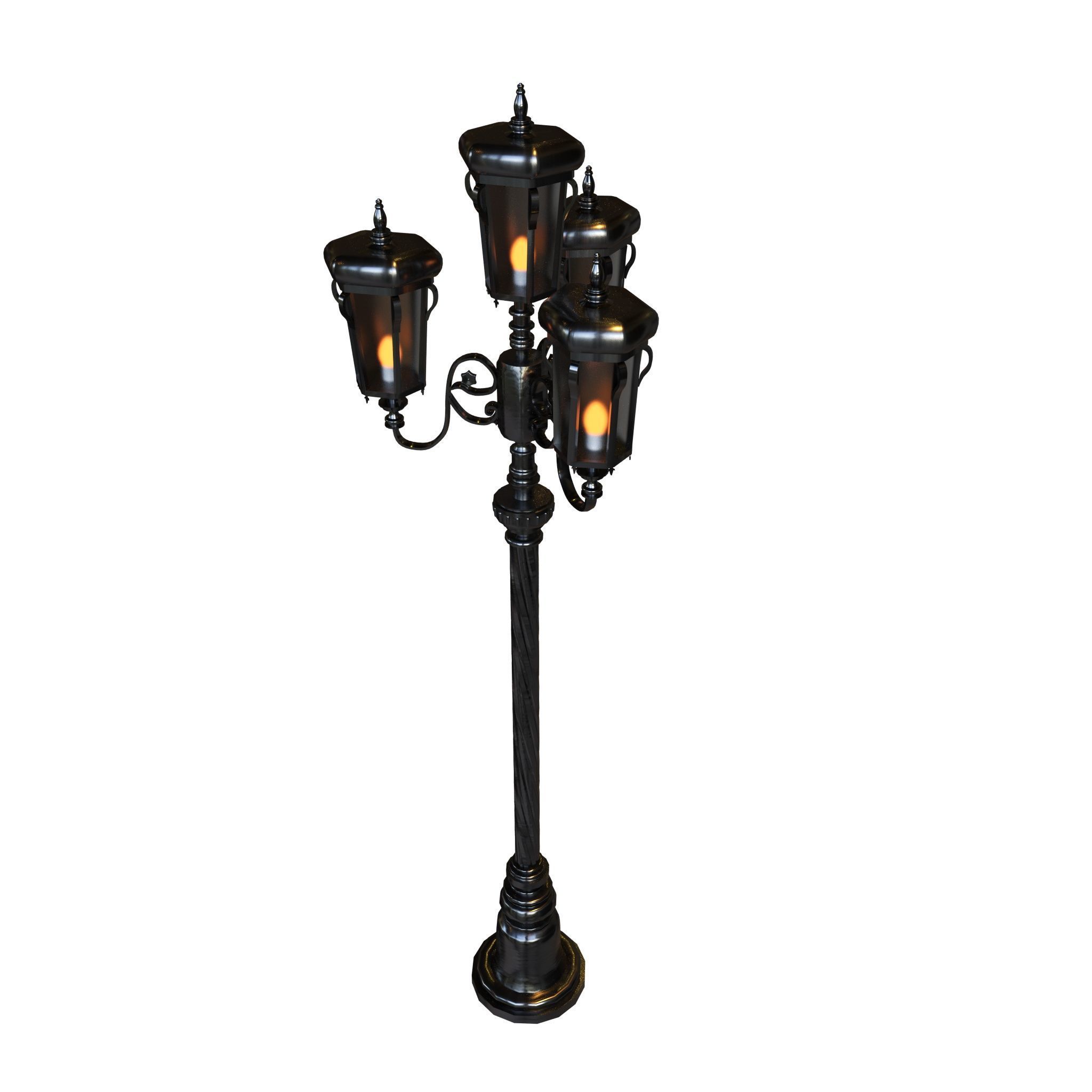 Lamp post classic 3D model_1