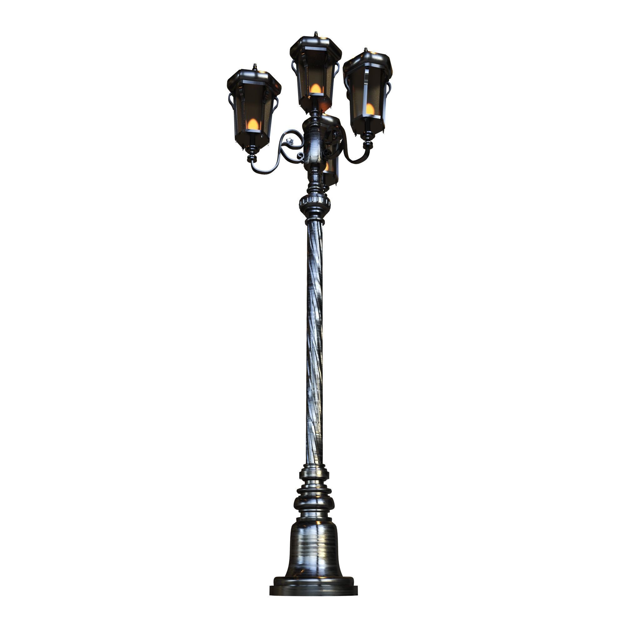 Lamp post classic 3D model_2