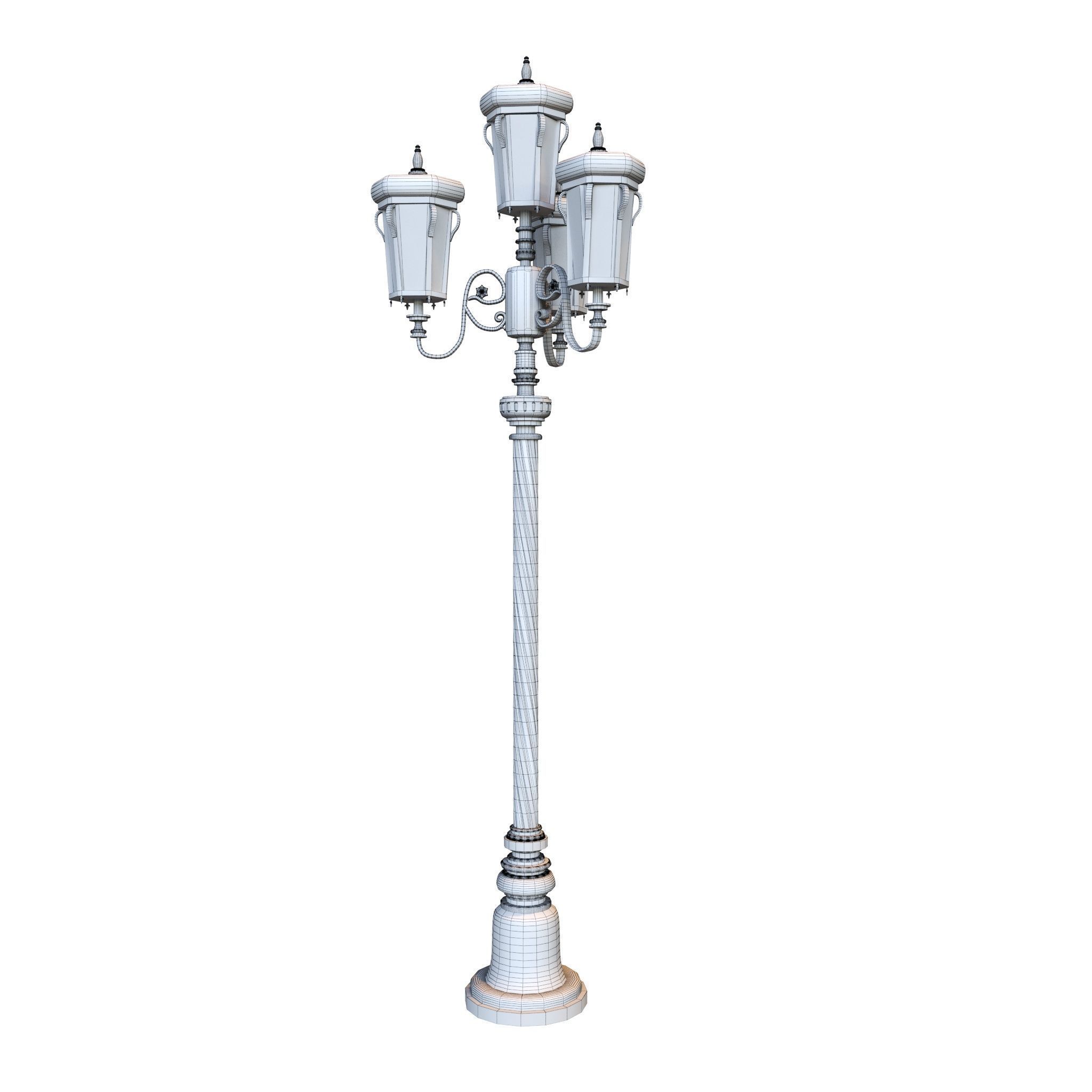 Lamp post classic 3D model_3