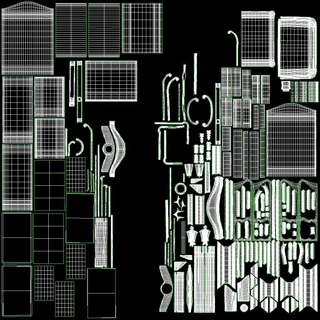 Classic style display cabinet 750 3D model_8