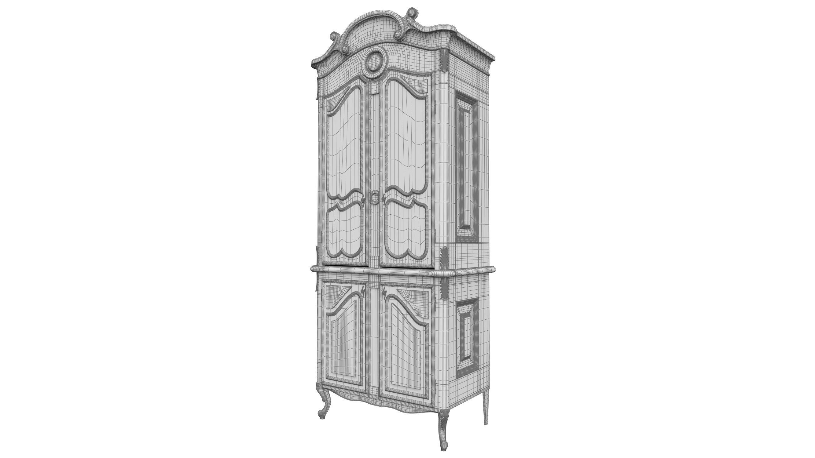 Classic style display cabinet 750 3D model_7