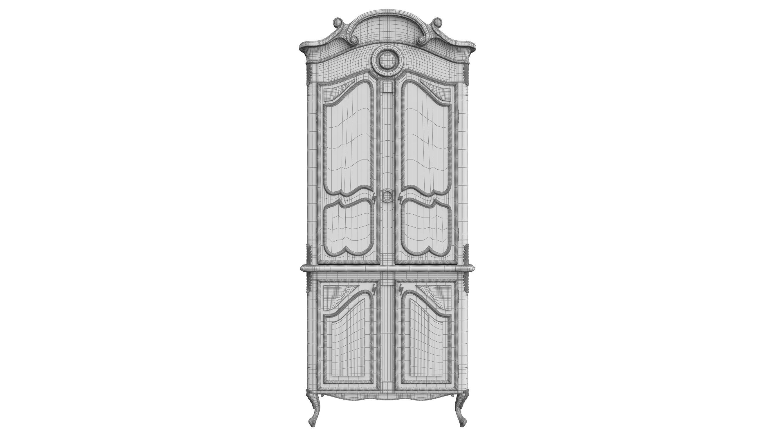 Classic style display cabinet 750 3D model_6