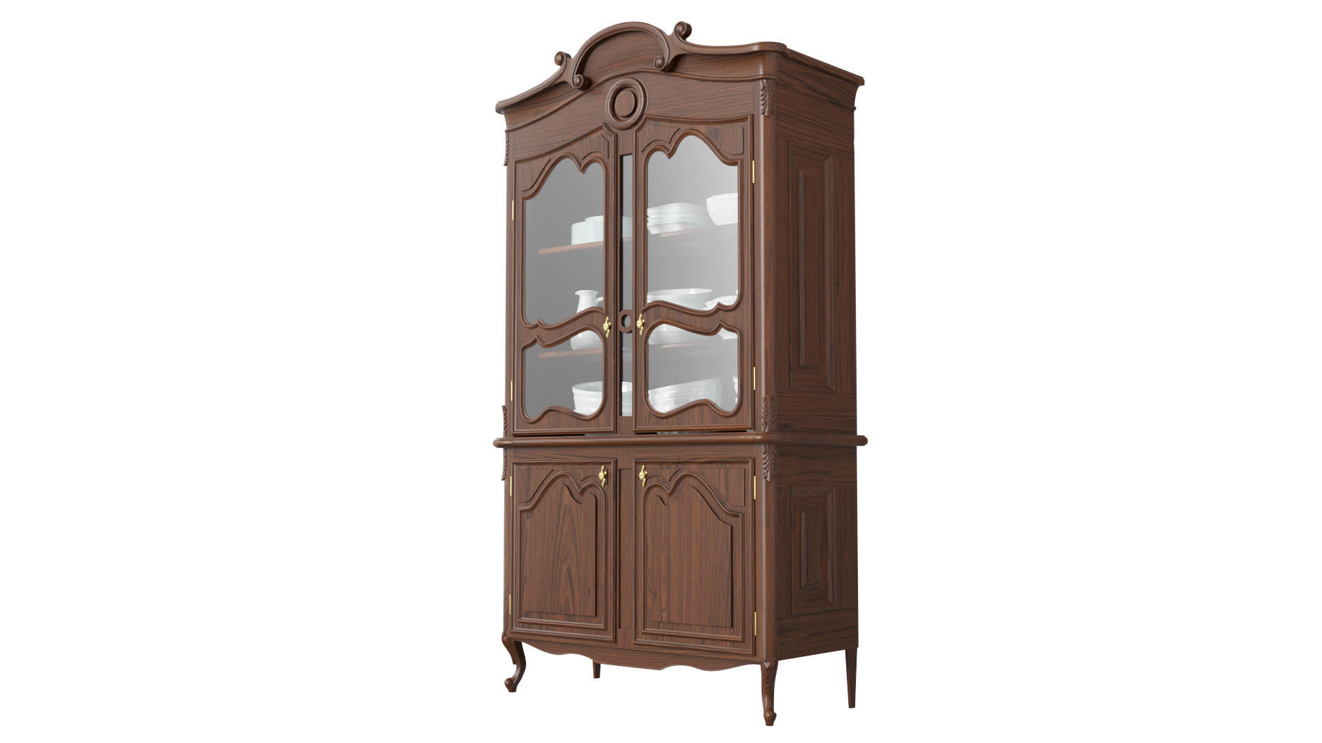 Classic style display cabinet 1200 3D model_2