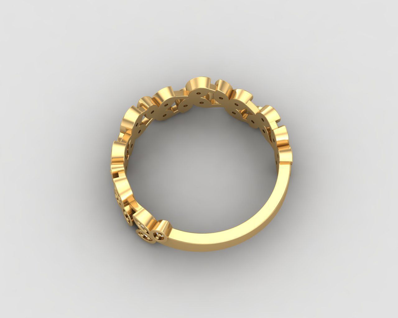 Minimal Flower diamond ring 146-MW 3D print model_21