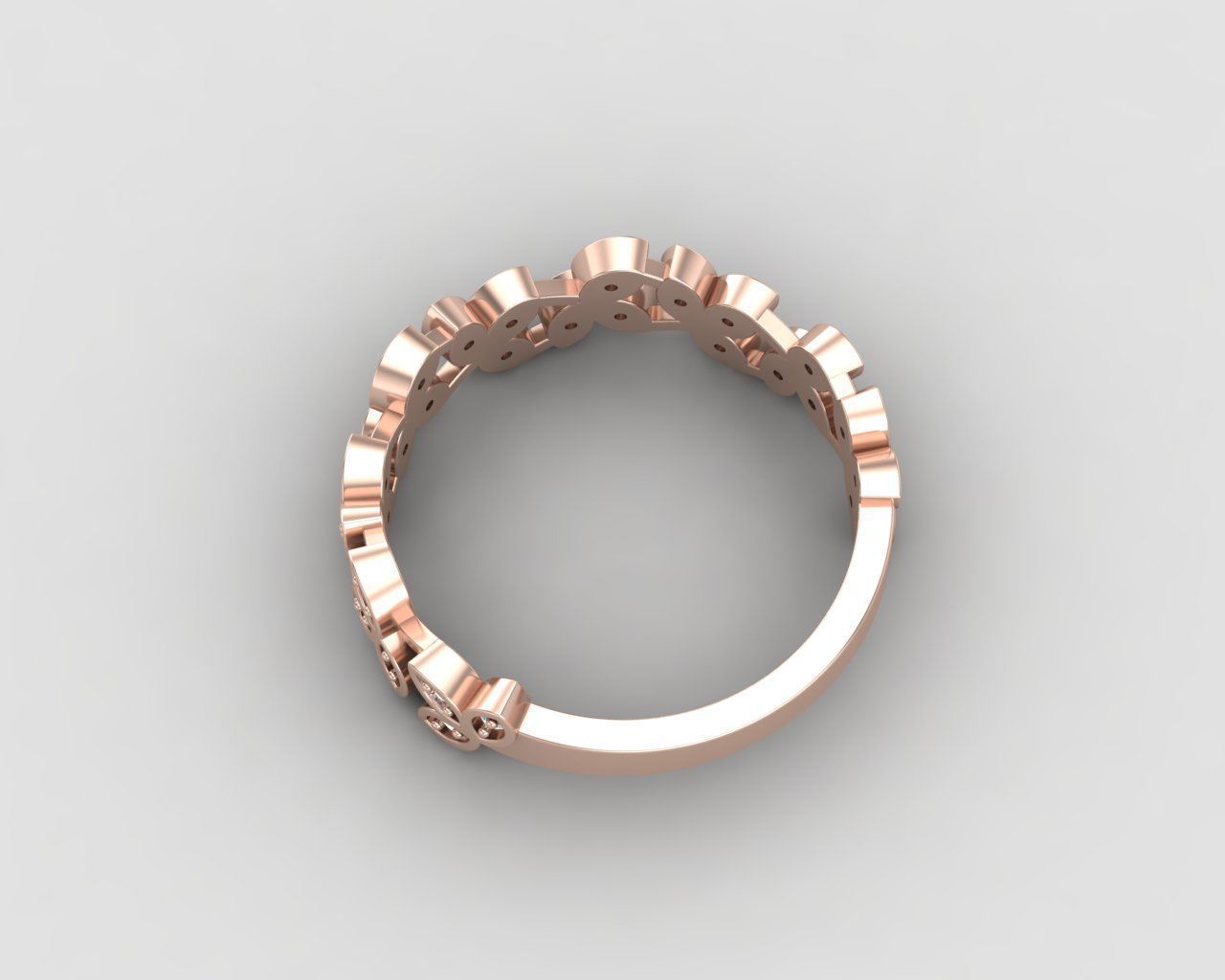 Minimal Flower diamond ring 146-MW 3D print model_9