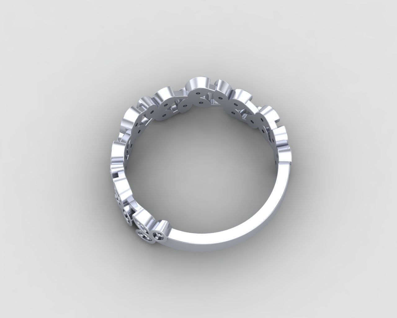 Minimal Flower diamond ring 146-MW 3D print model_29