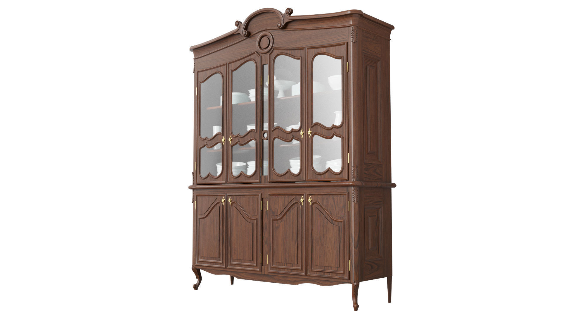 Classic style display cabinet 1400 3D model_2