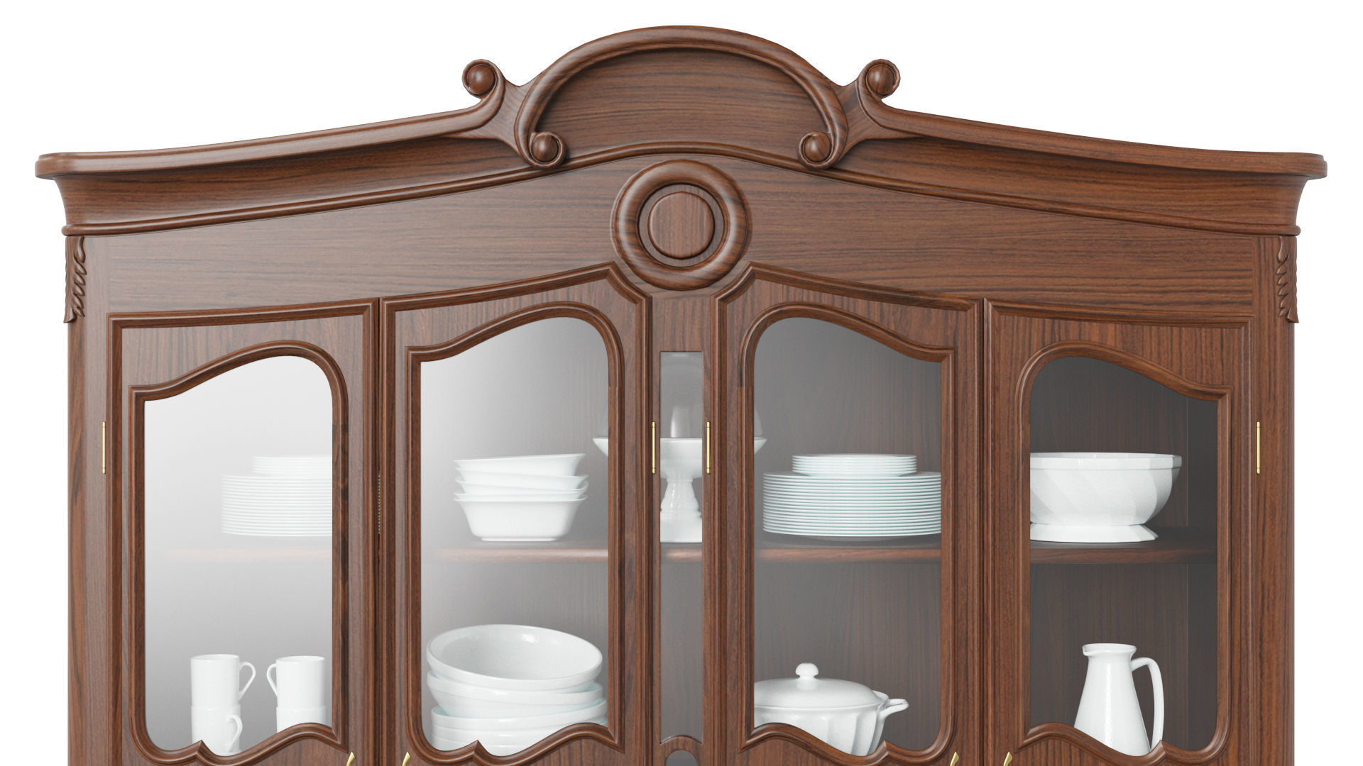 Classic style display cabinet 1400 3D model_3
