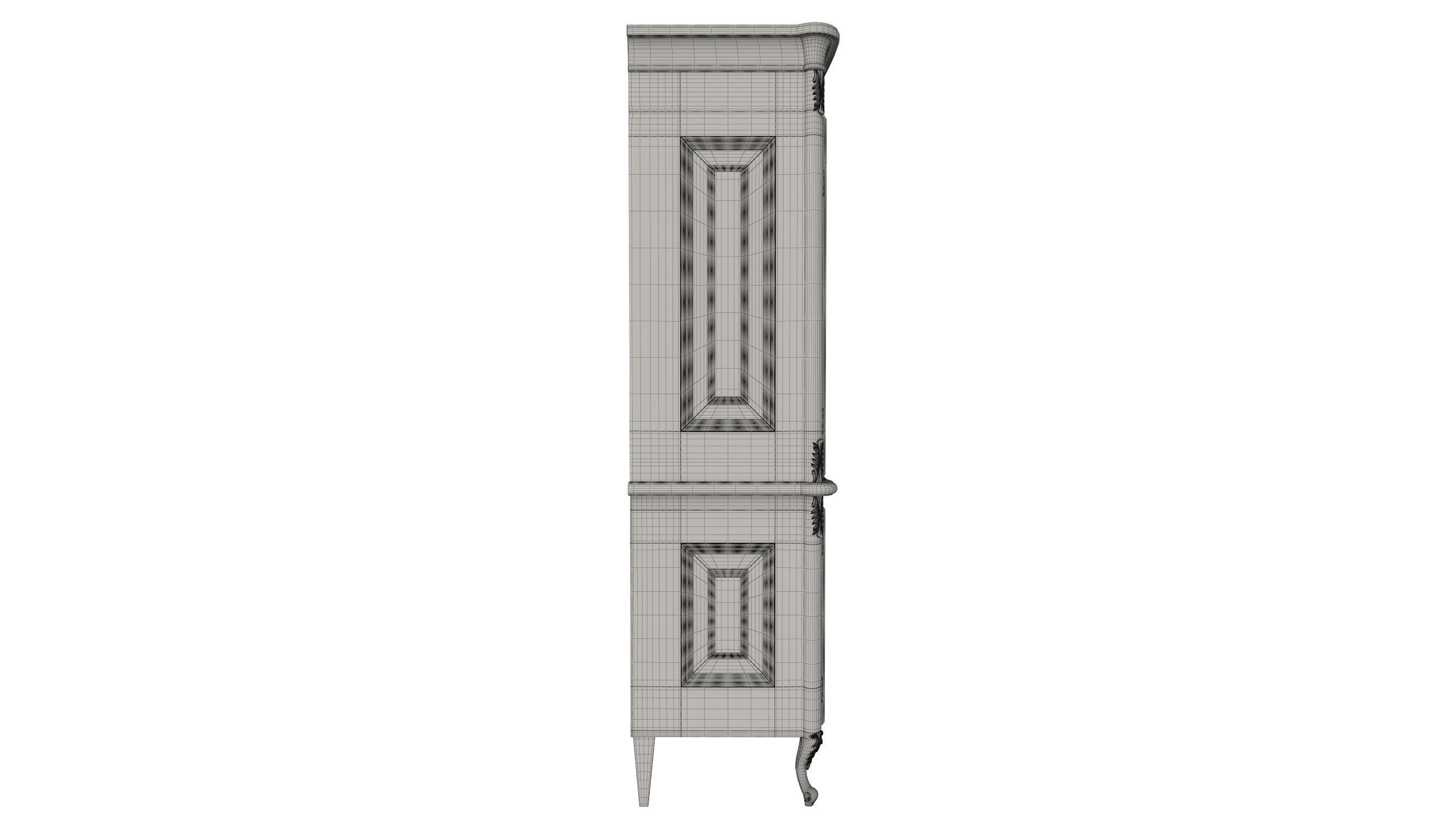 Classic style display cabinet 1400 3D model_8
